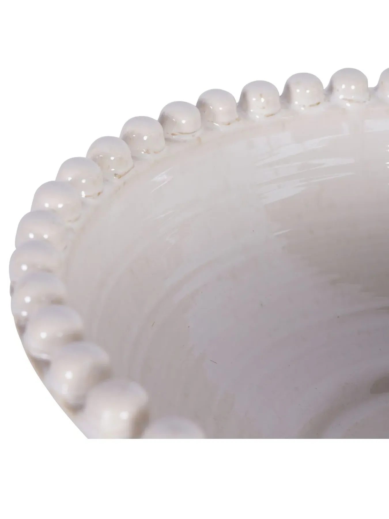 Large Ceramic Bowl Reactive Glaze - Cream