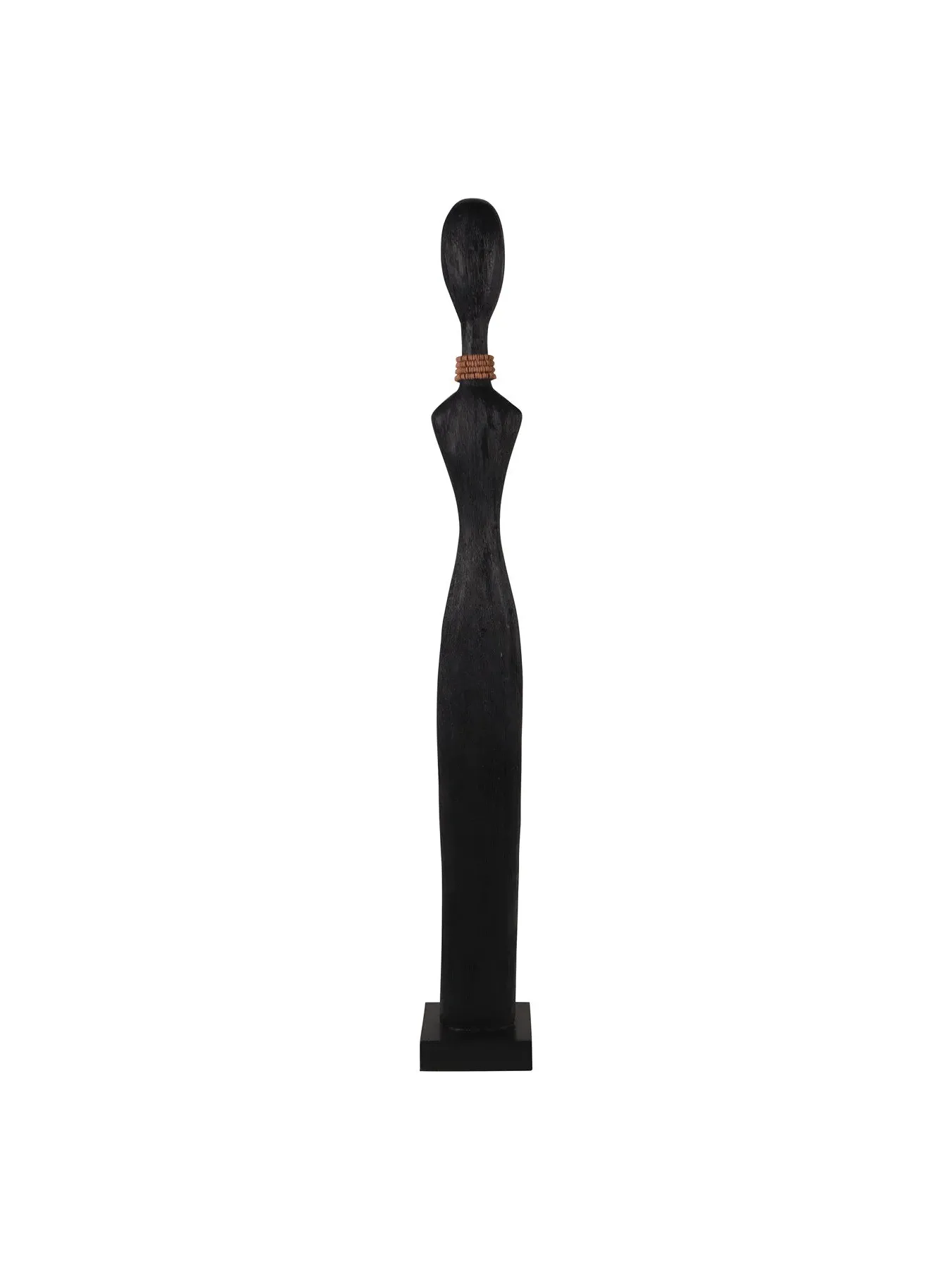 Large Female Sculpture with Necklace - Black