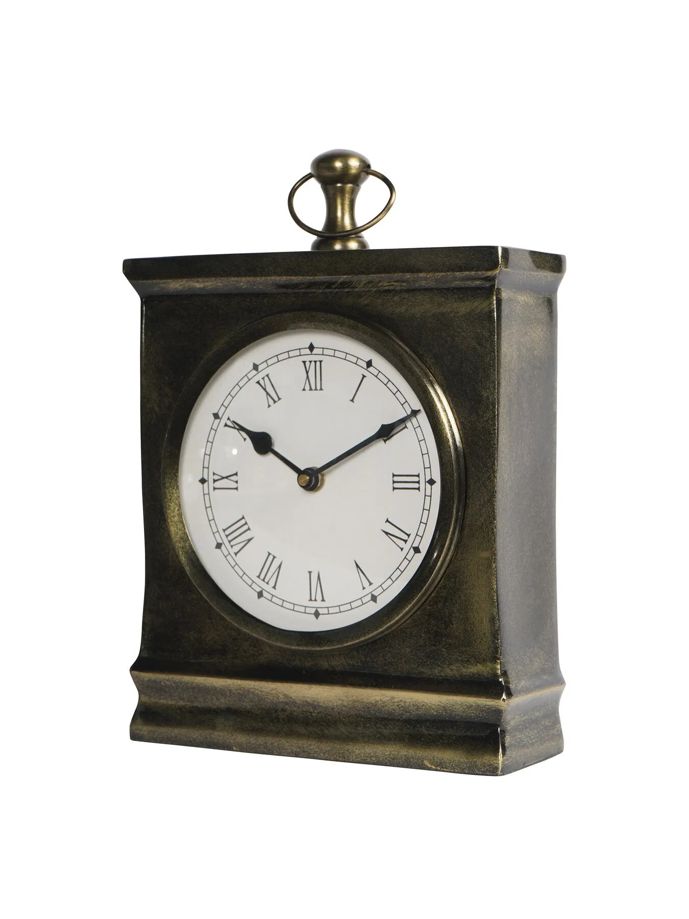 Large Mantel Clock - Brass, Antique Finish
