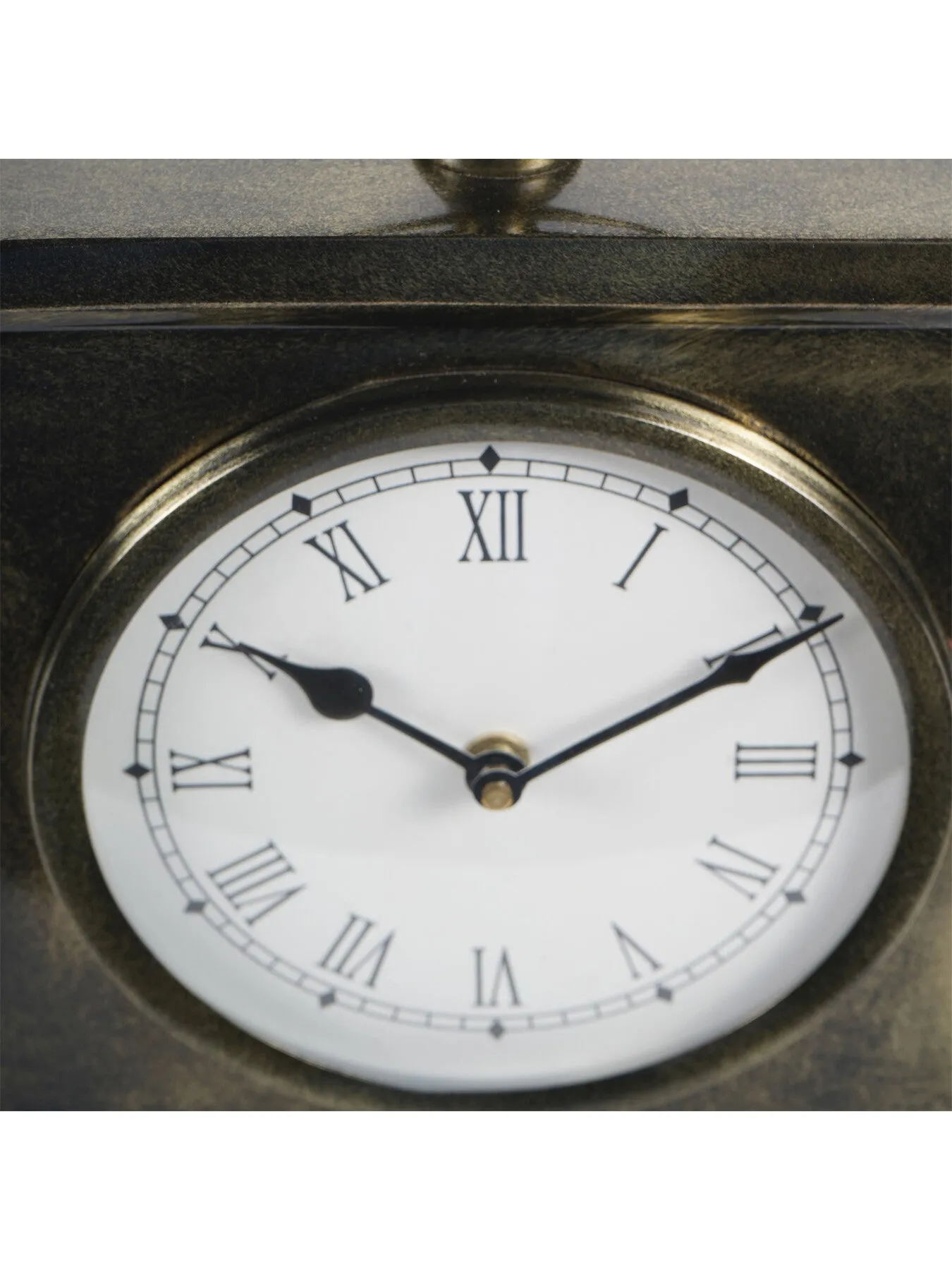 Large Mantel Clock - Brass, Antique Finish
