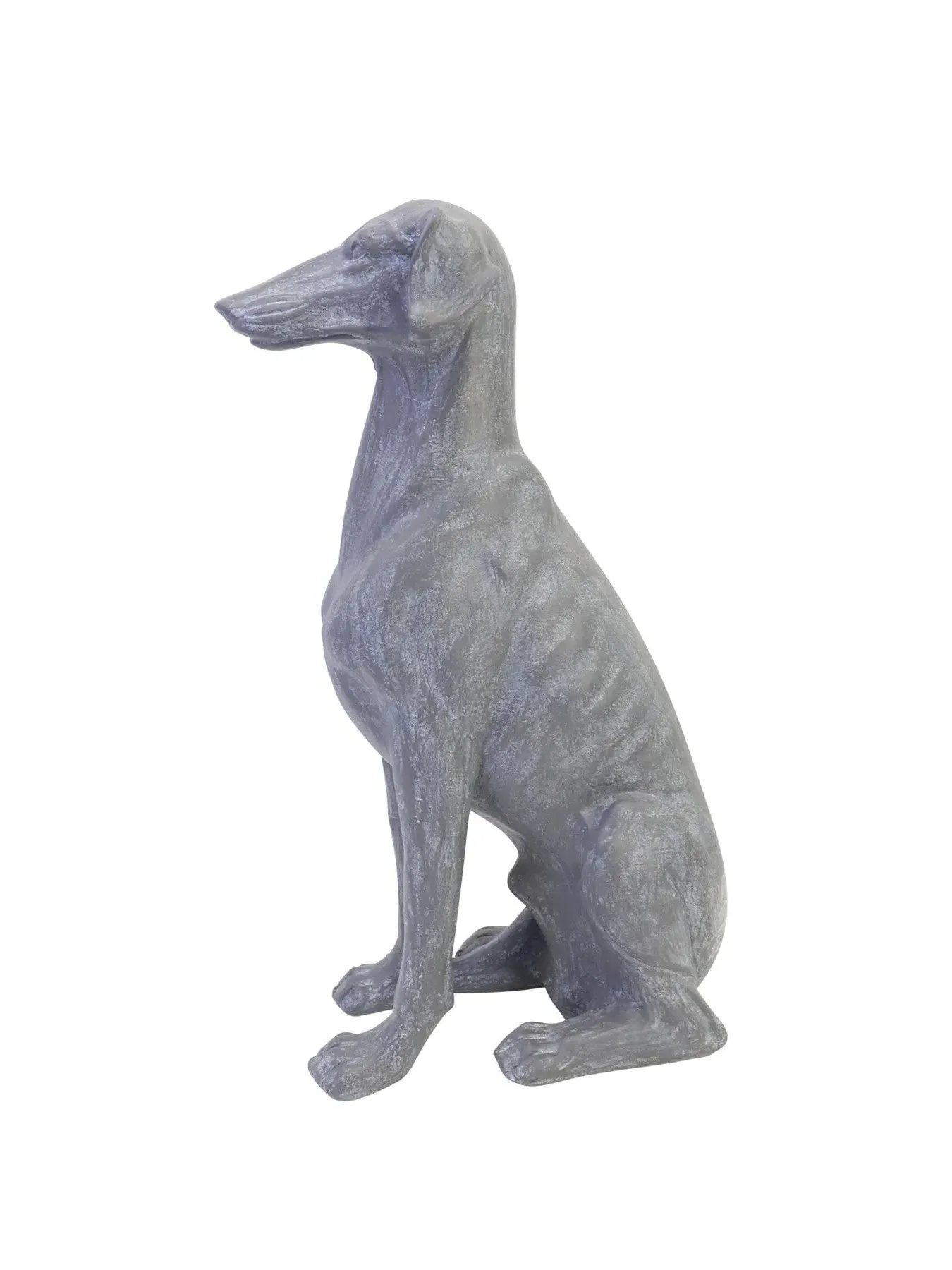 Large Sitting Dog Sculpture - Grey