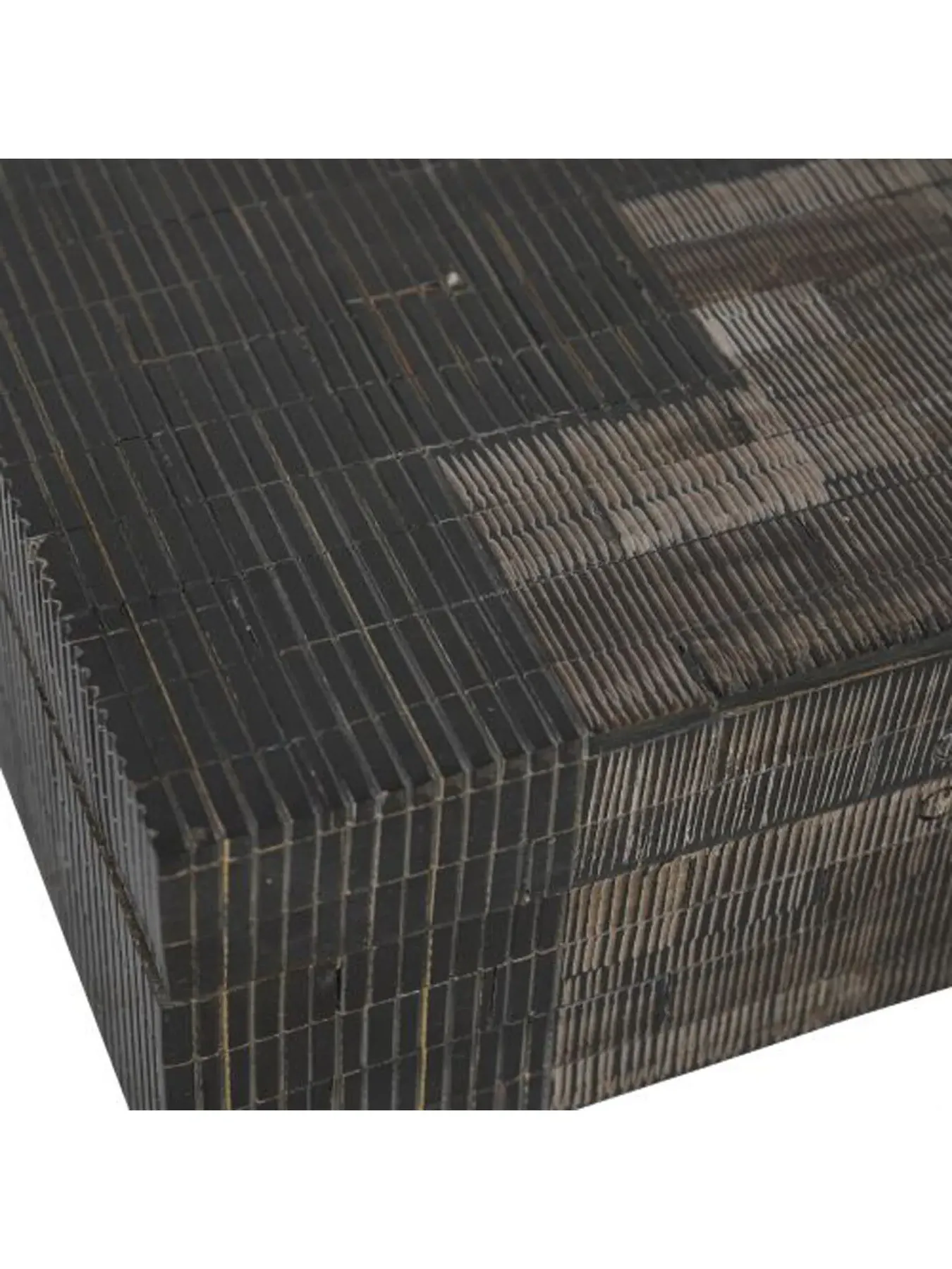 Large Storage Box with Textured Inlay - Grey