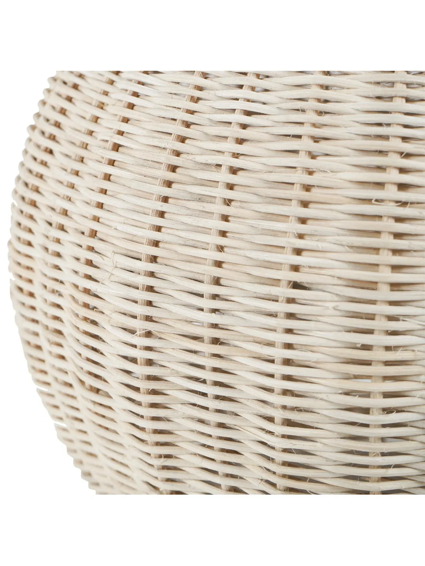 Large Table Lamp with Drum Shade - Natural, Rattan