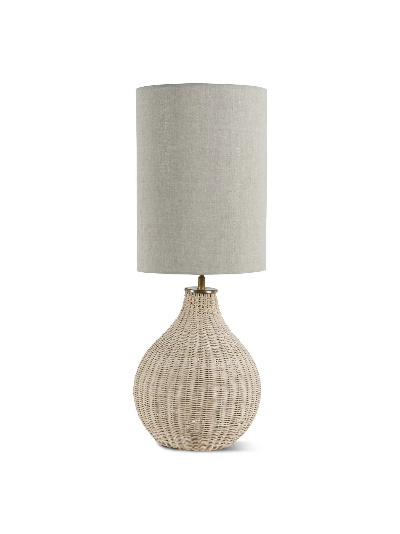 Large Table Lamp with Drum Shade - Natural, Rattan image