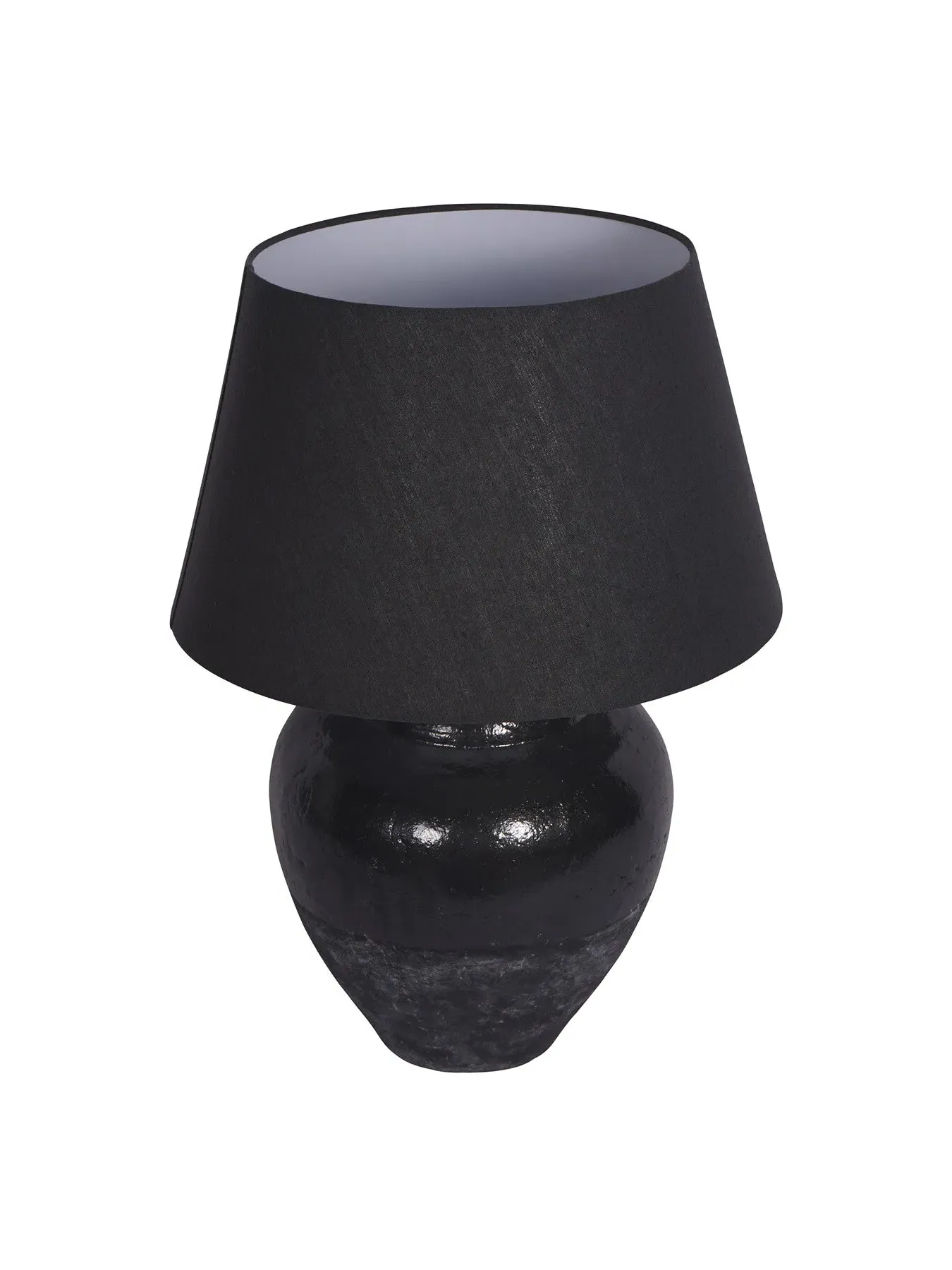 Large Table Lamp with Shade - Black, Ceramic
