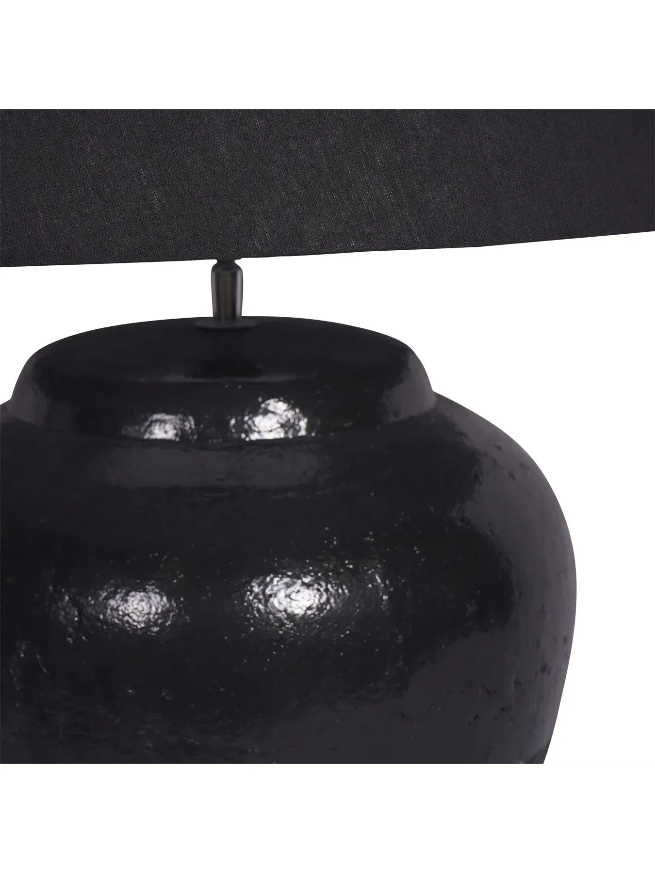 Large Table Lamp with Shade - Black, Ceramic