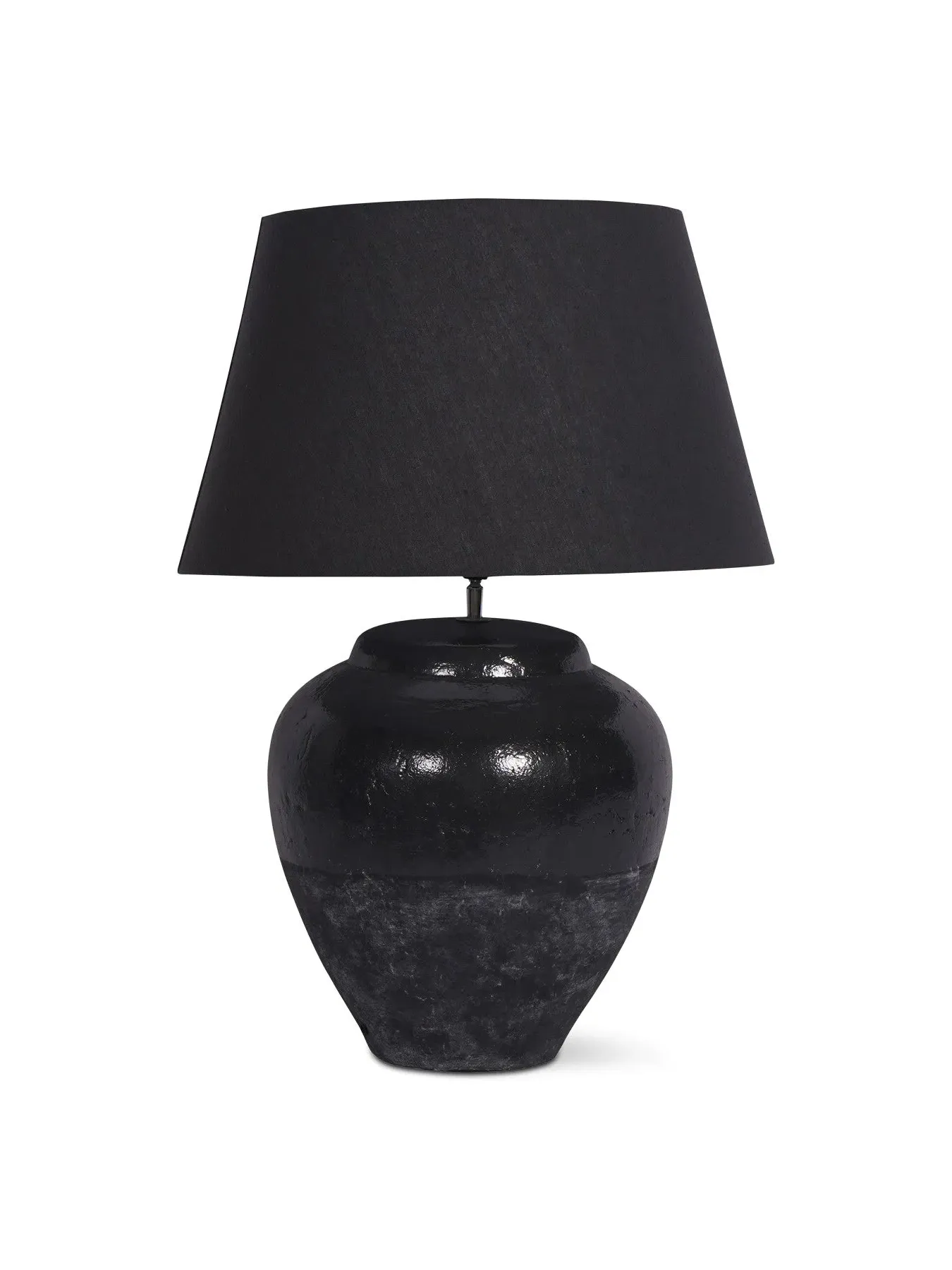 Large Table Lamp with Shade - Black, Ceramic image