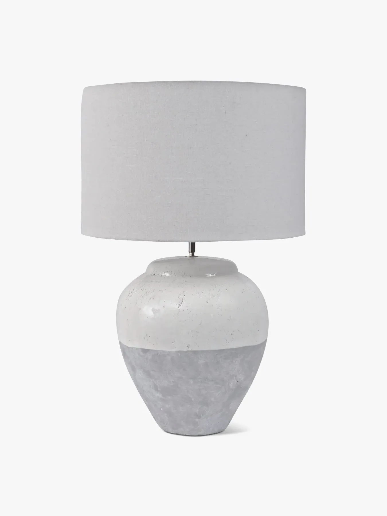 Large Table Lamp with Shade - Grey, Porcelain image