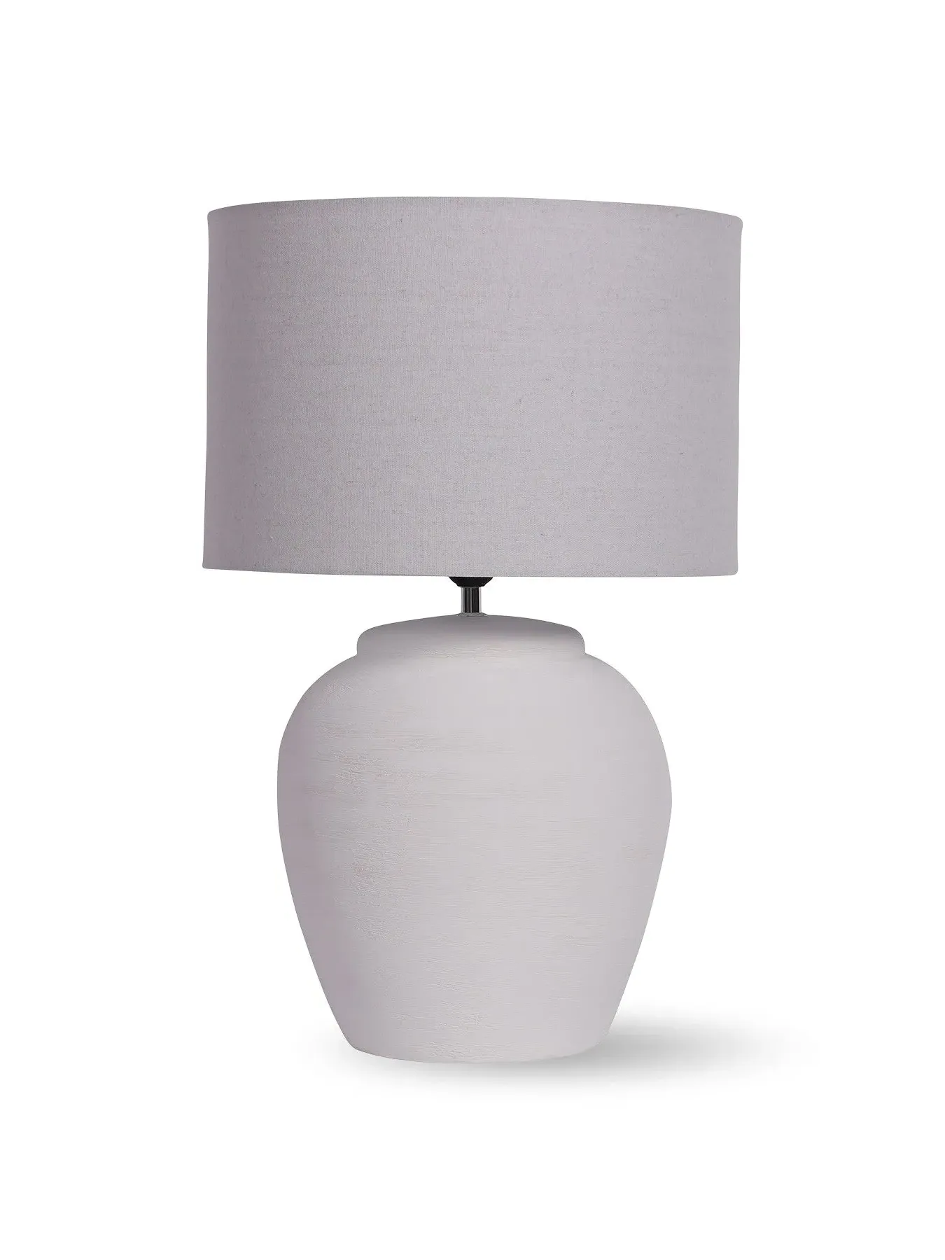 Large Table Lamp with Shade - White, Ceramic image
