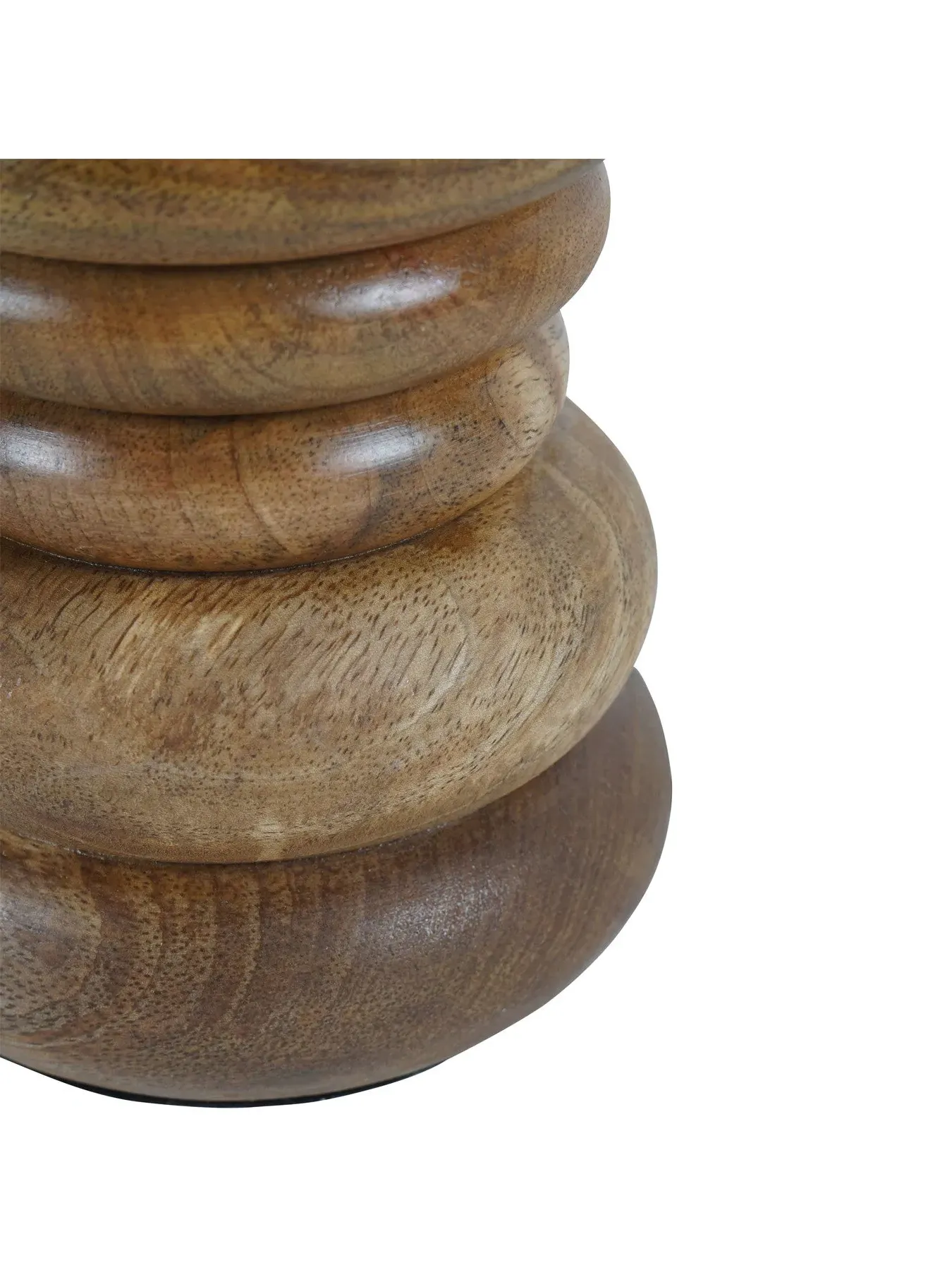 Large Table Lamp with Silk Jute Shade - Natural Wood