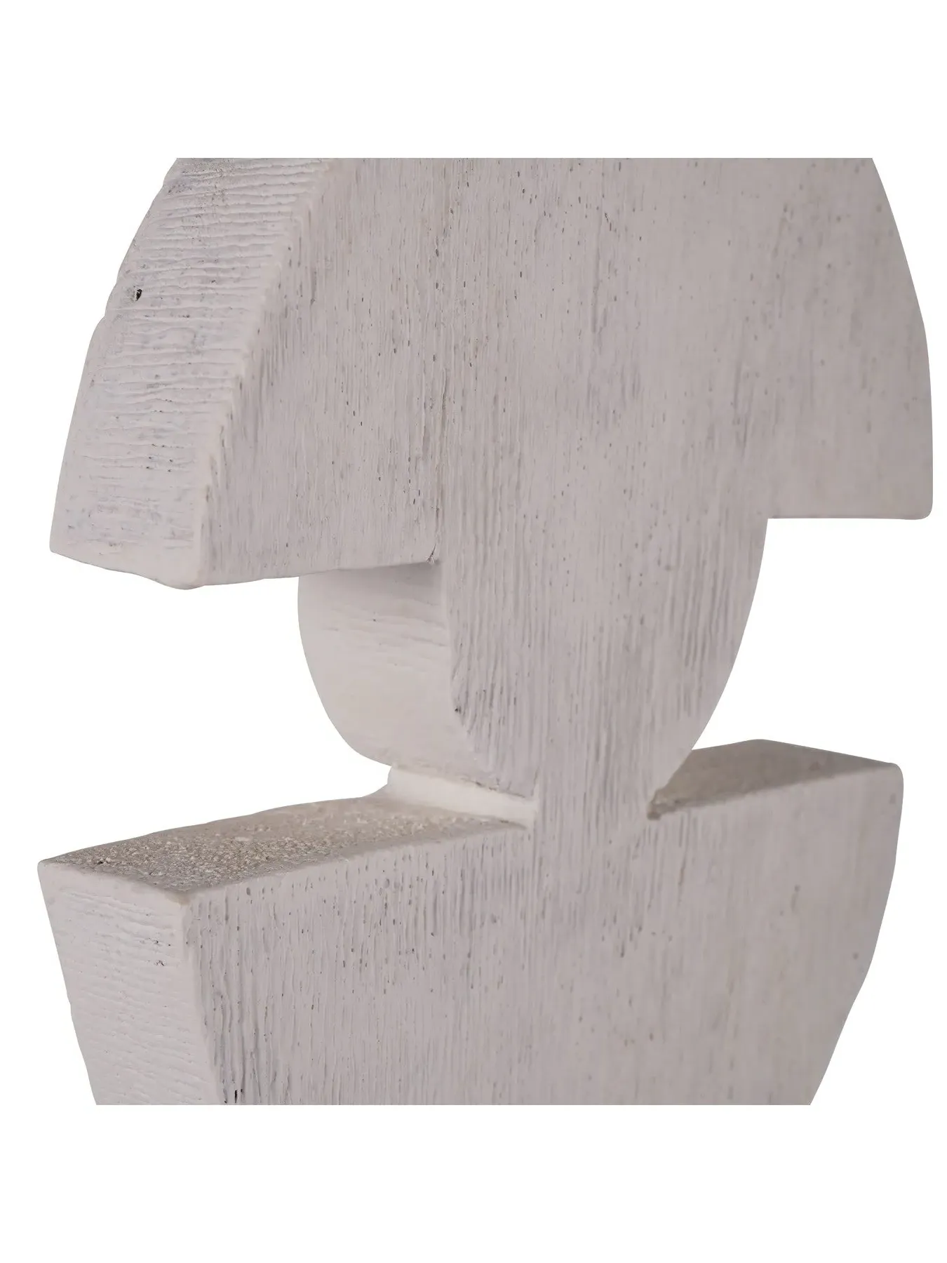 Large Totem Sculpture on Stand - White, Wood