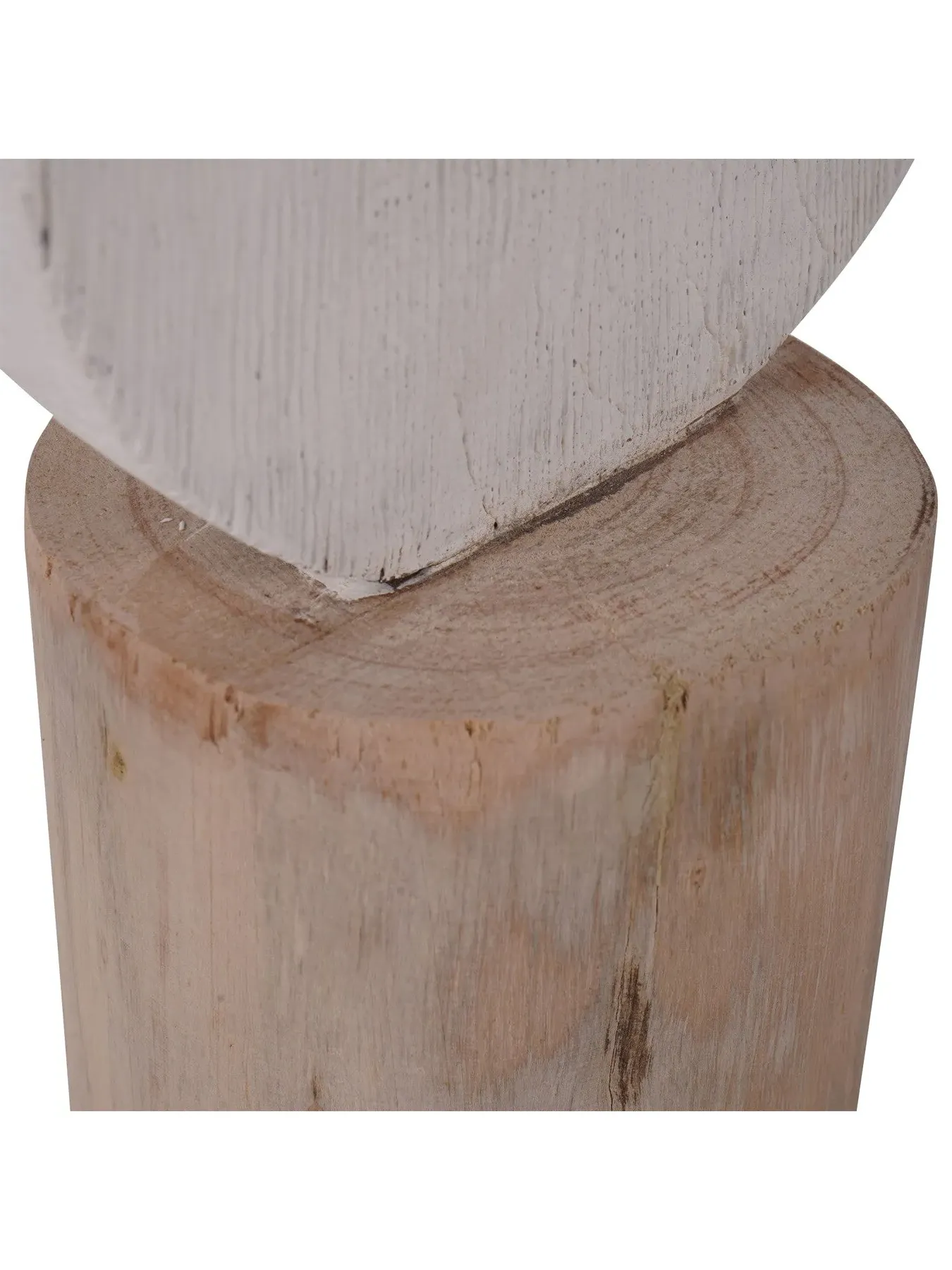 Large Totem Sculpture on Stand - White, Wood