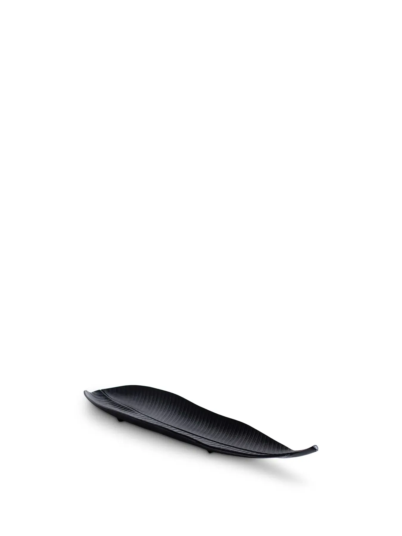 Large Tropical Leaf Dish - Black image