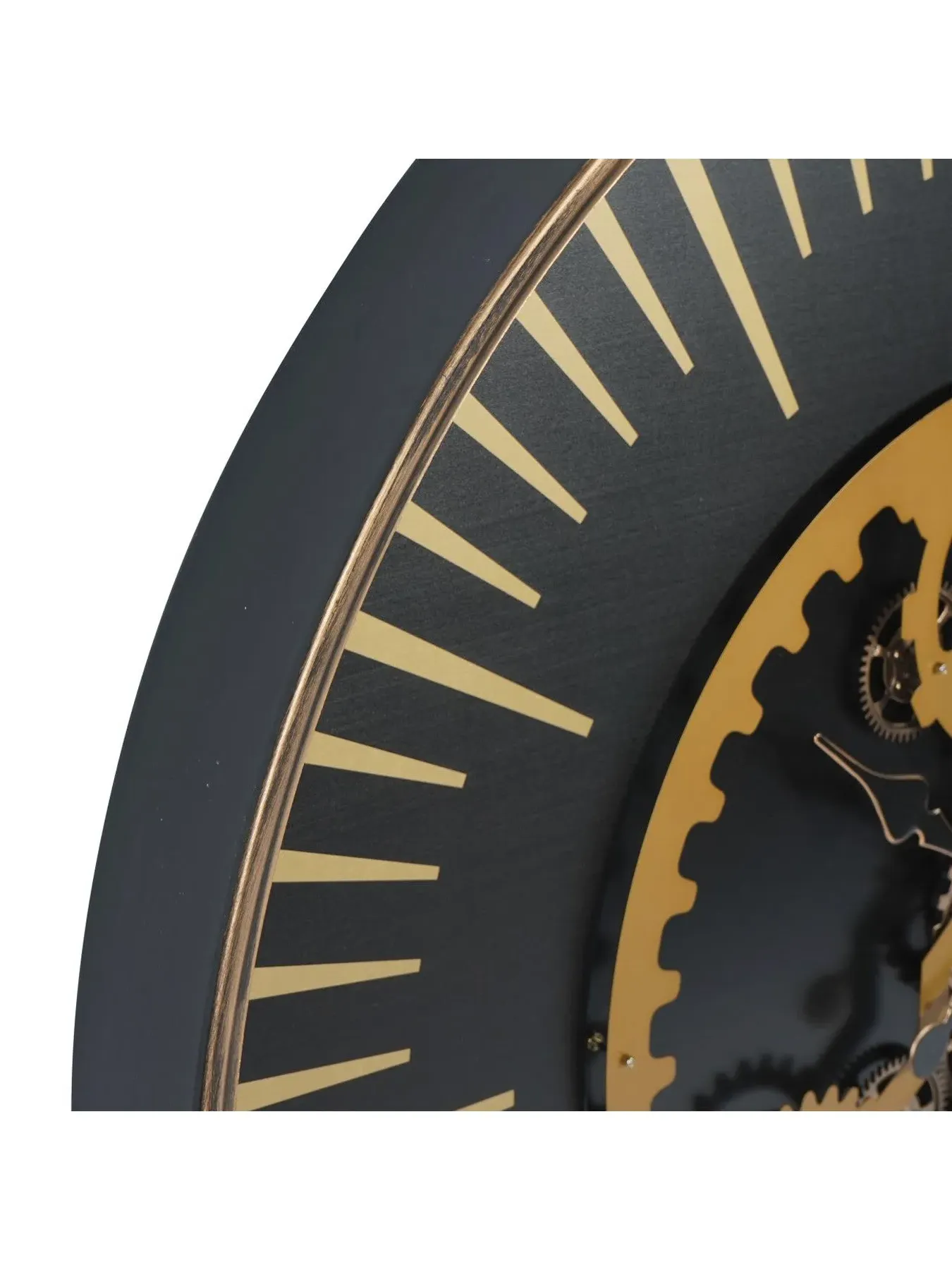 Large Wall Clock with Moving Dials - Black Gold