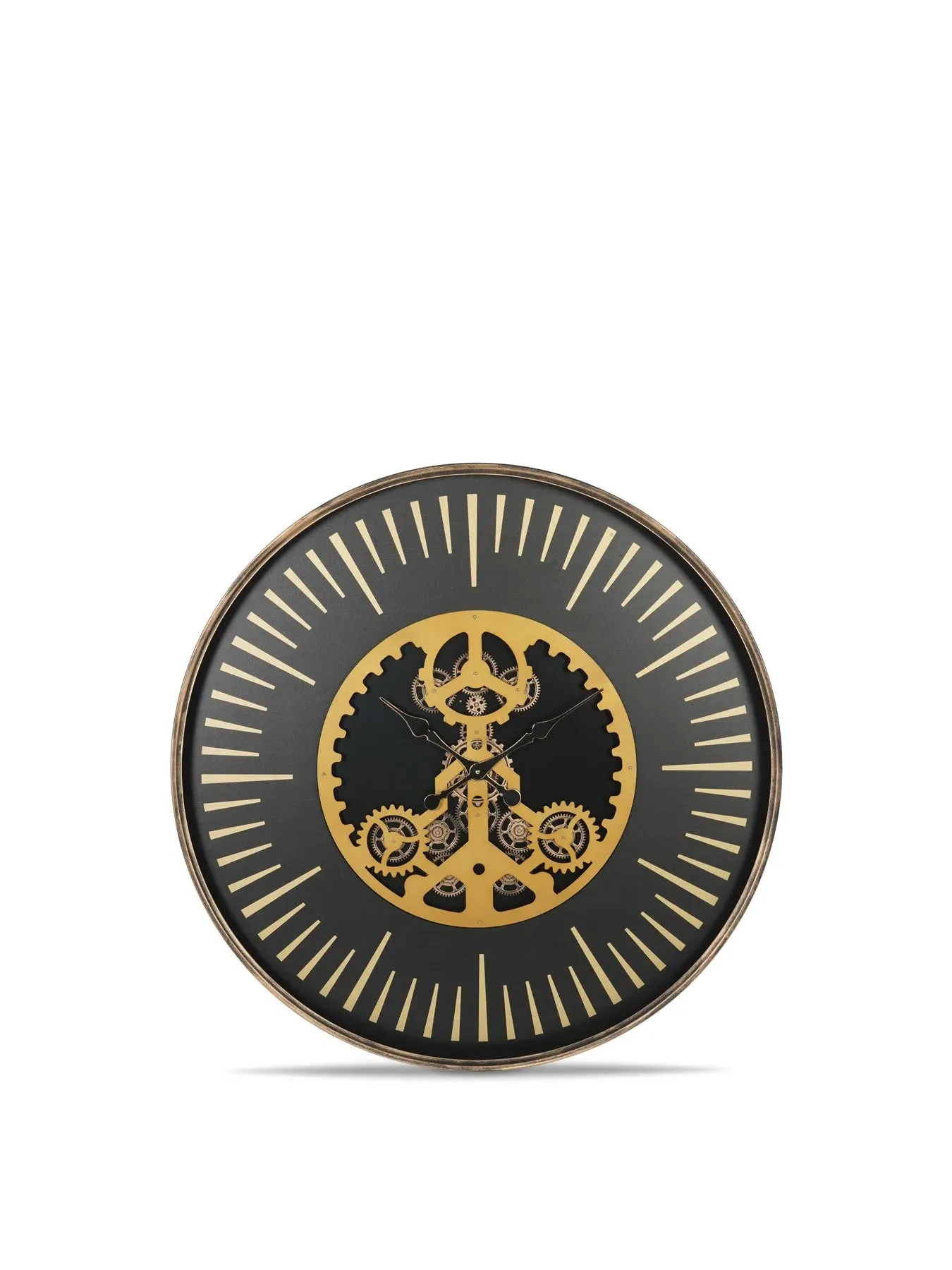 Large Wall Clock with Moving Dials - Black Gold image