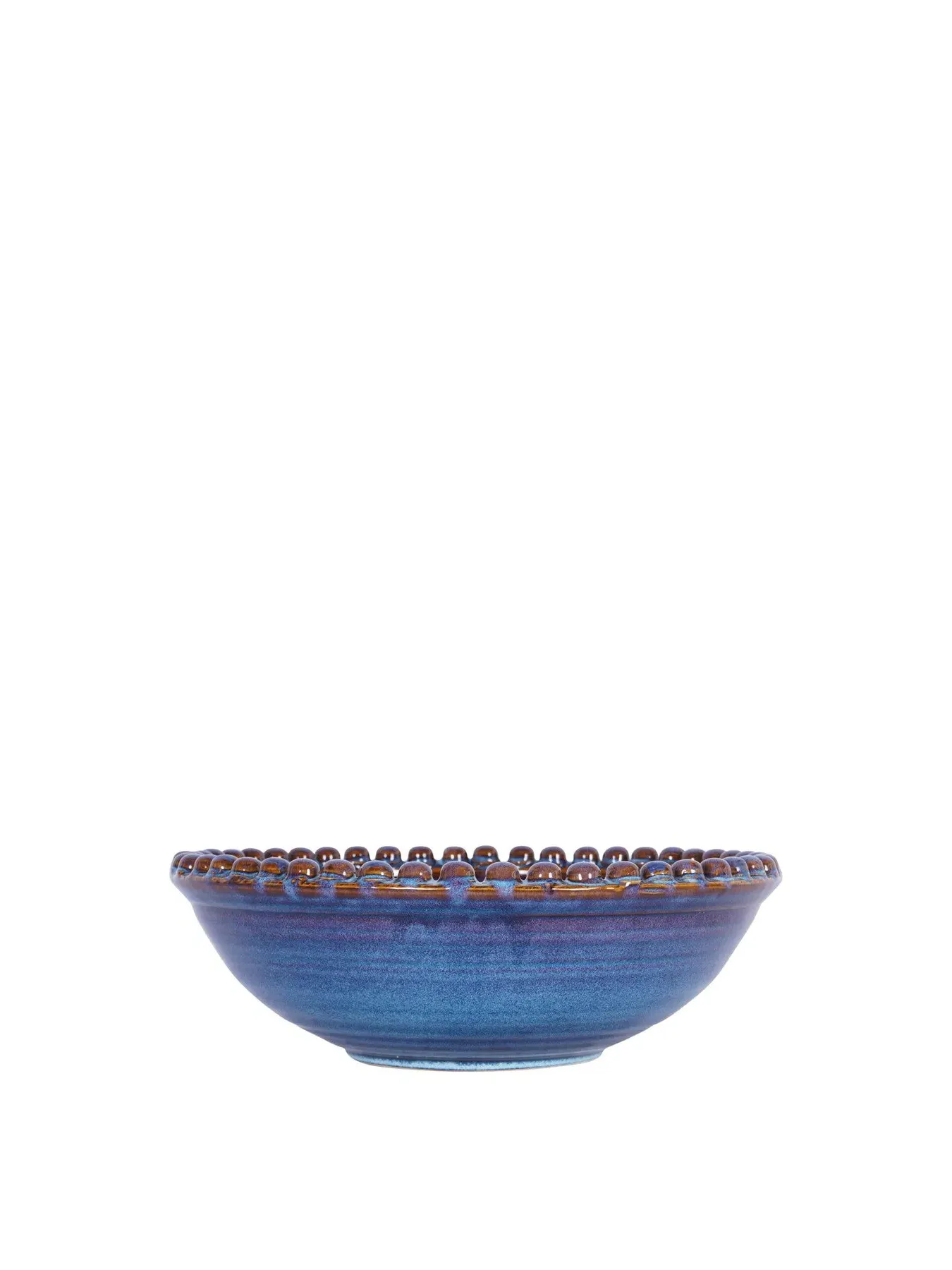 Mediterranean Ceramic Bowl - Blue, Reactive Glaze