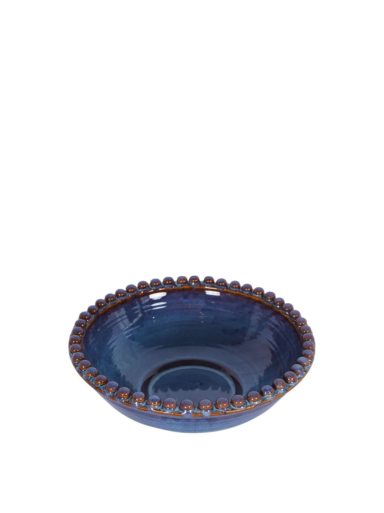 Mediterranean Ceramic Bowl - Blue, Reactive Glaze