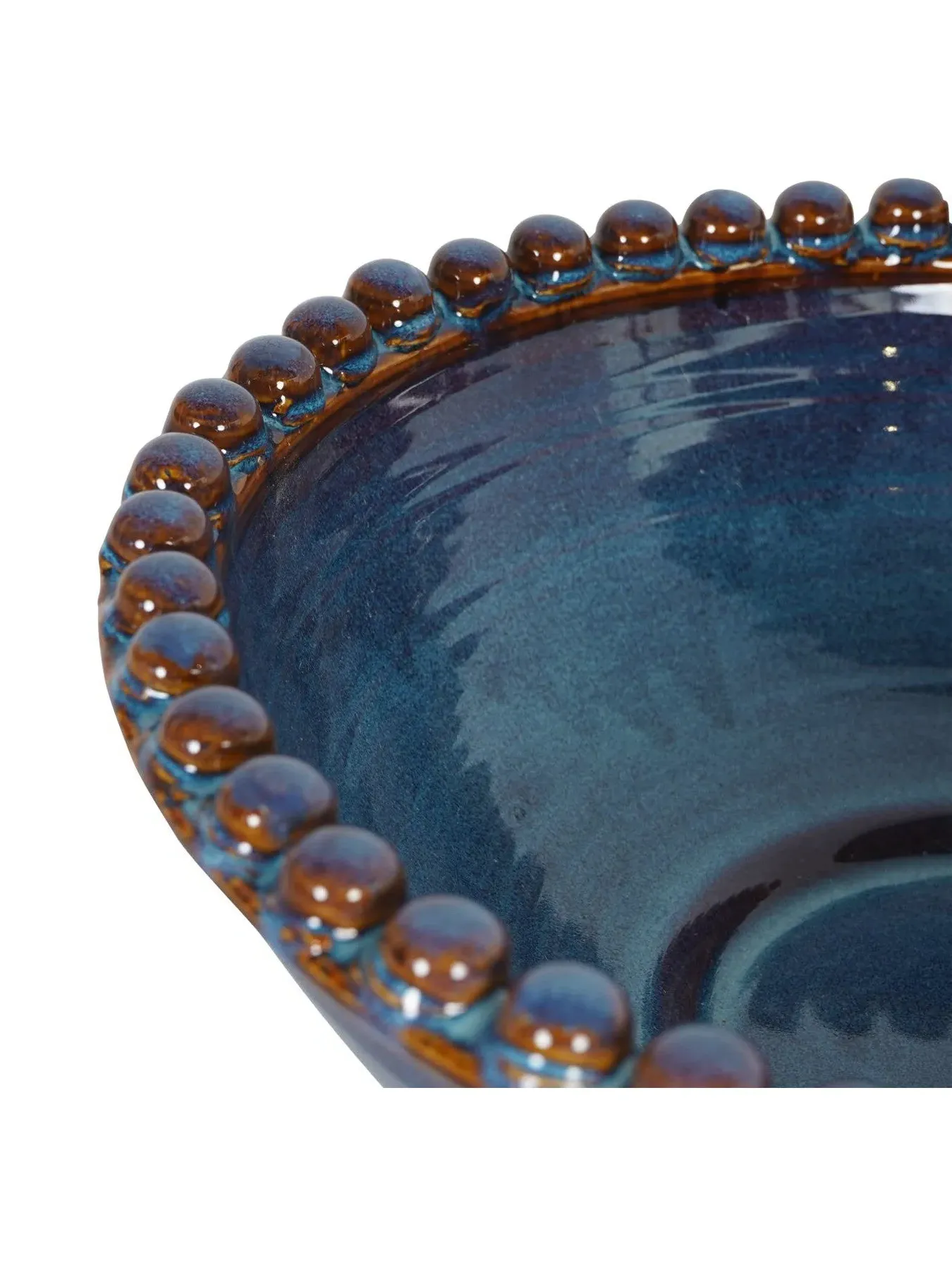 Mediterranean Ceramic Bowl - Blue, Reactive Glaze