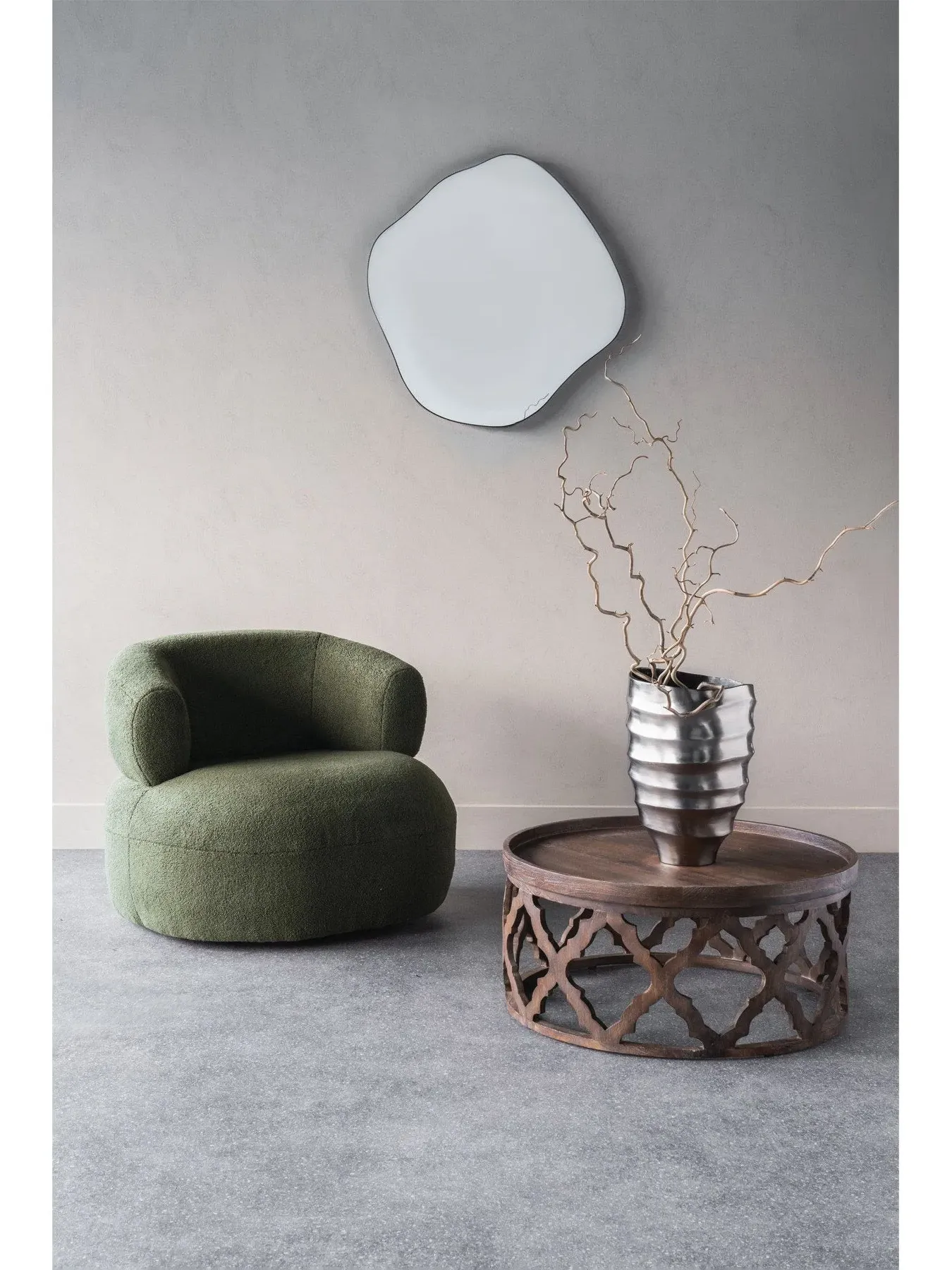 Medium Framed Mirror - Brown, Oak Wood