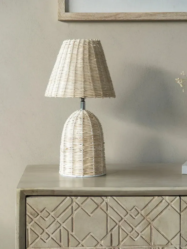 Mini Table Lamp with Shade - Natural, Rattan