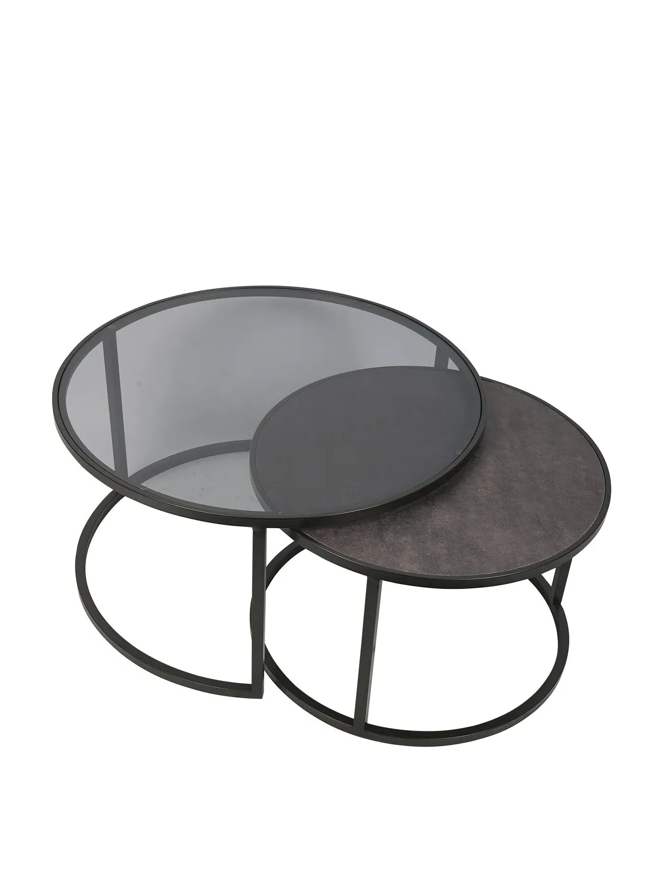 Nesting Coffee Tables Set of 2 - Black