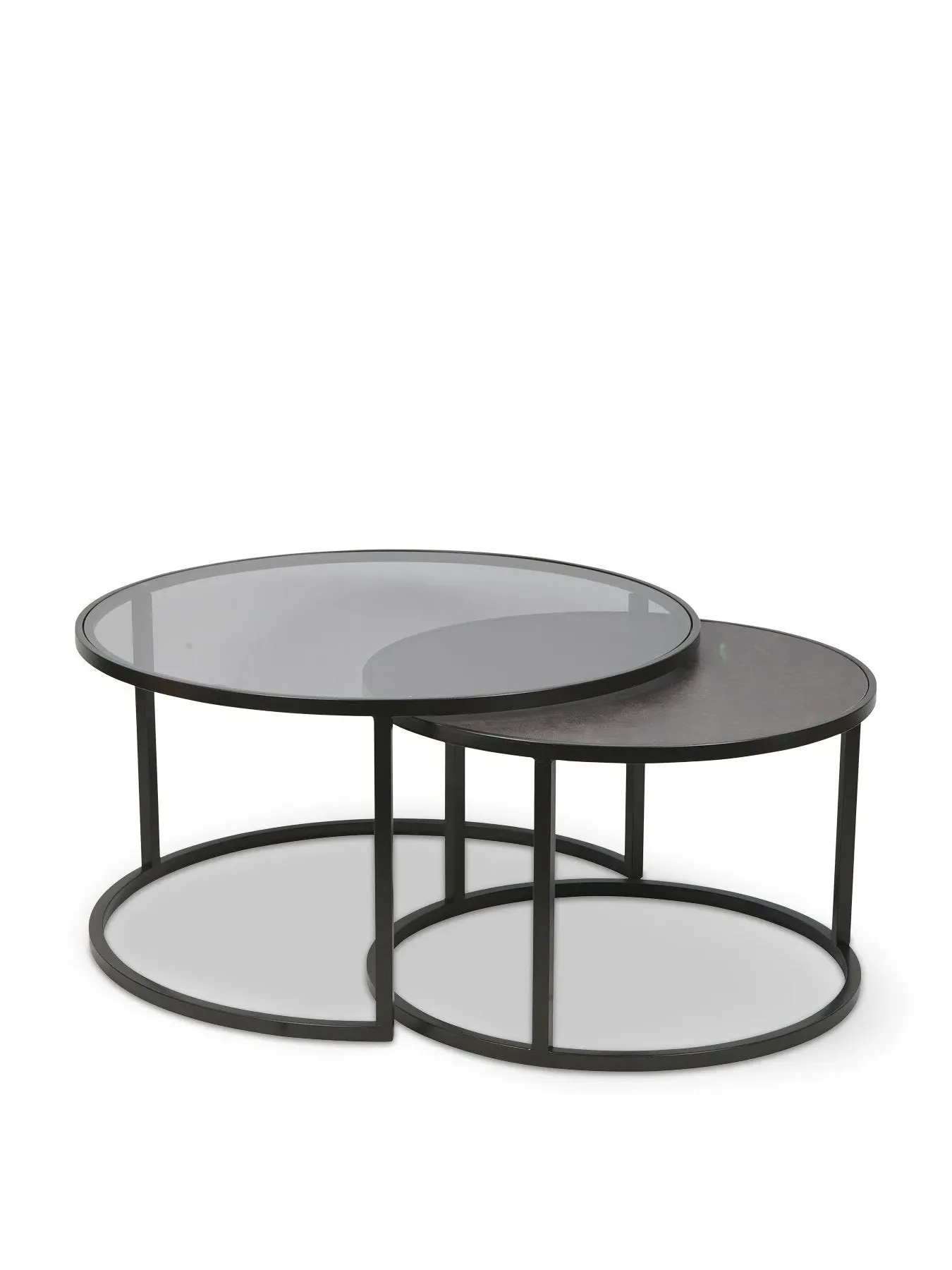 Nesting Coffee Tables Set of 2 - Black image