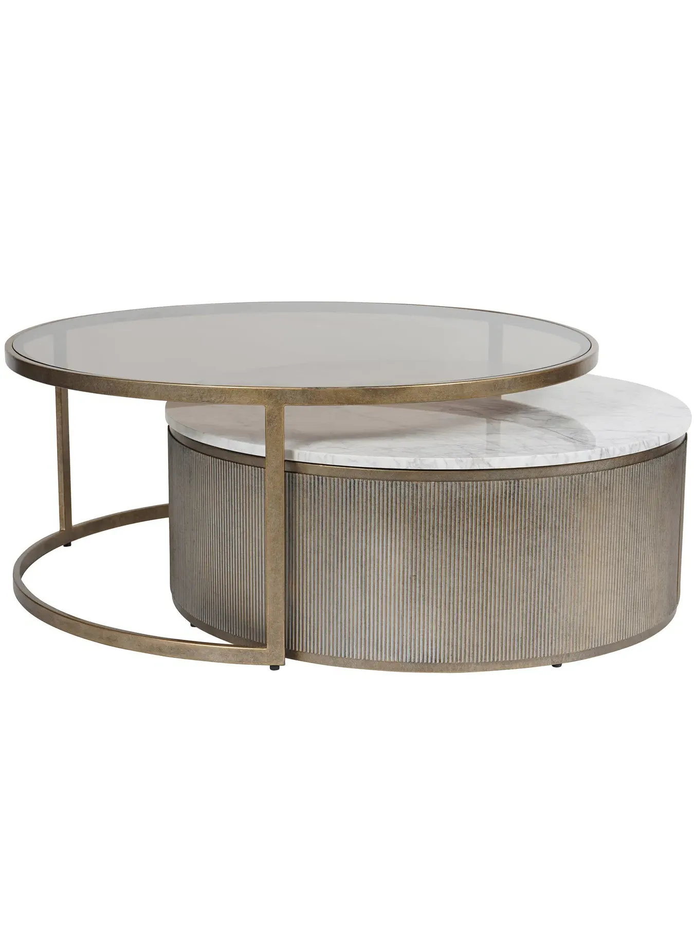 Nesting Coffee Tables Set of 2 - Gold, Metal