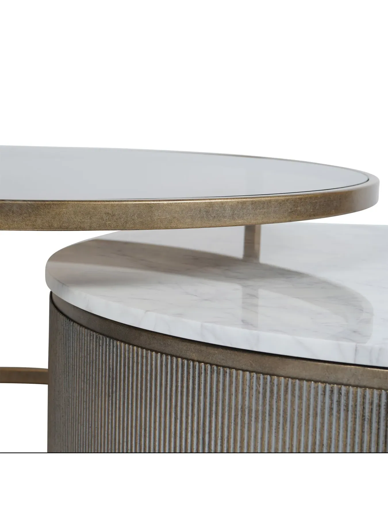 Nesting Coffee Tables Set of 2 - Gold, Metal