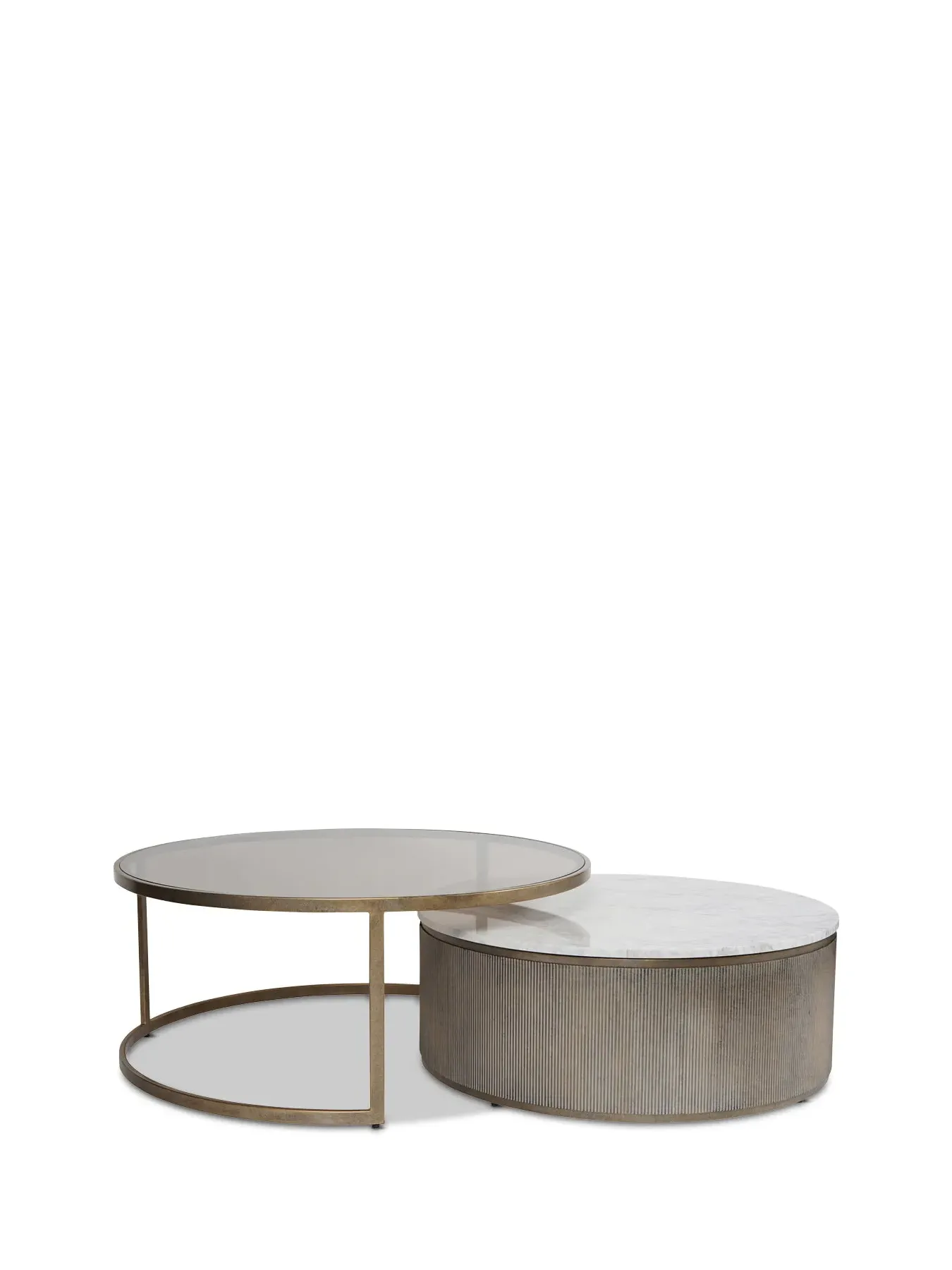 Nesting Coffee Tables Set of 2 - Gold, Metal image