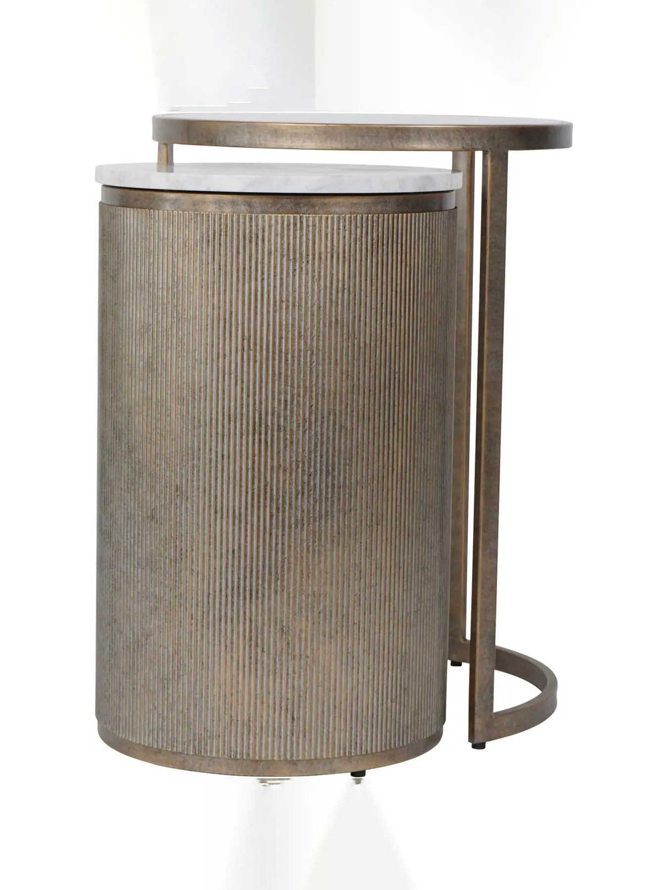 Nesting Side Tables Set of 2 - Gold, Glass