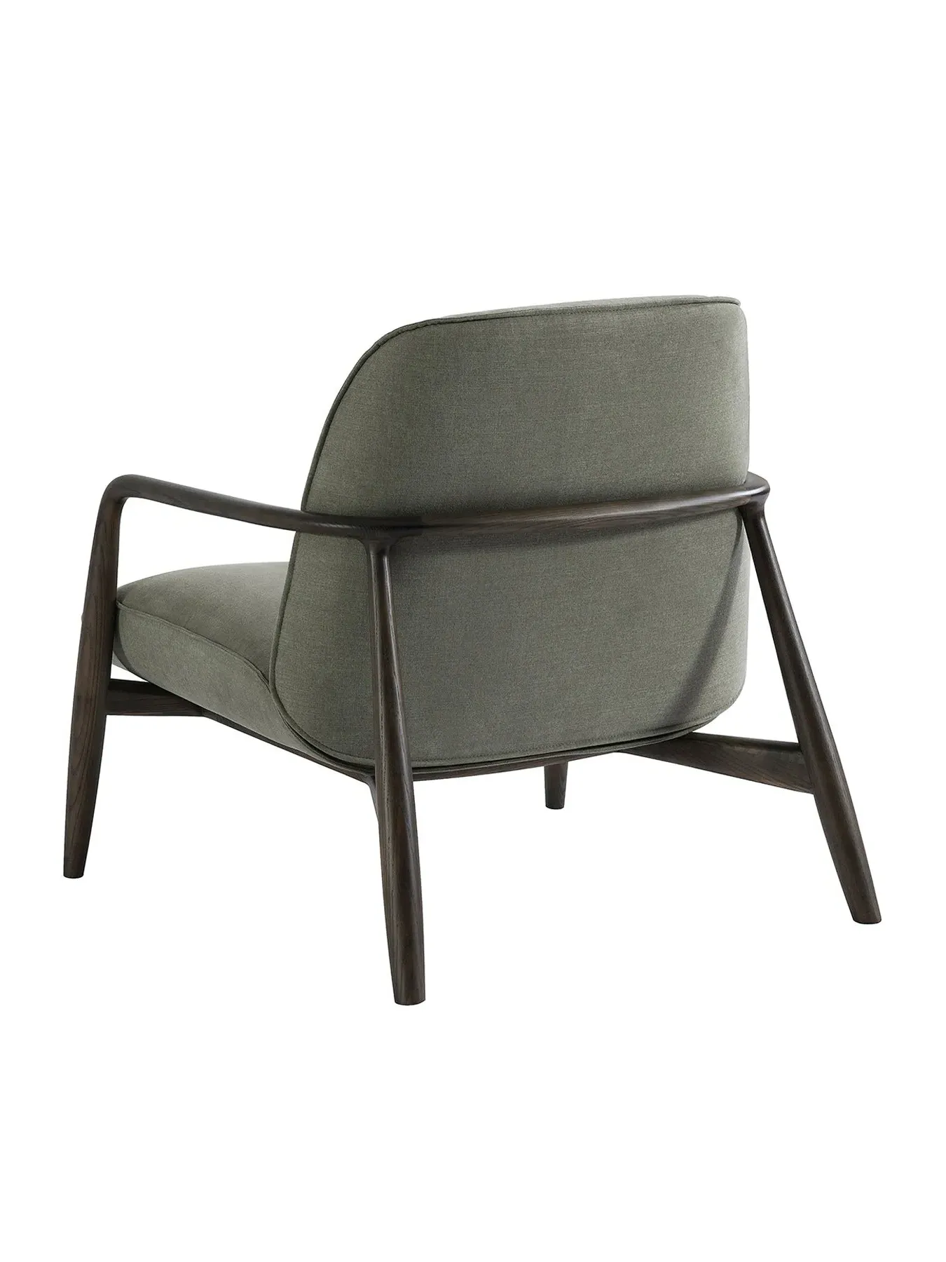 Occasional Chair with Wooden Arms - Green, Fabric