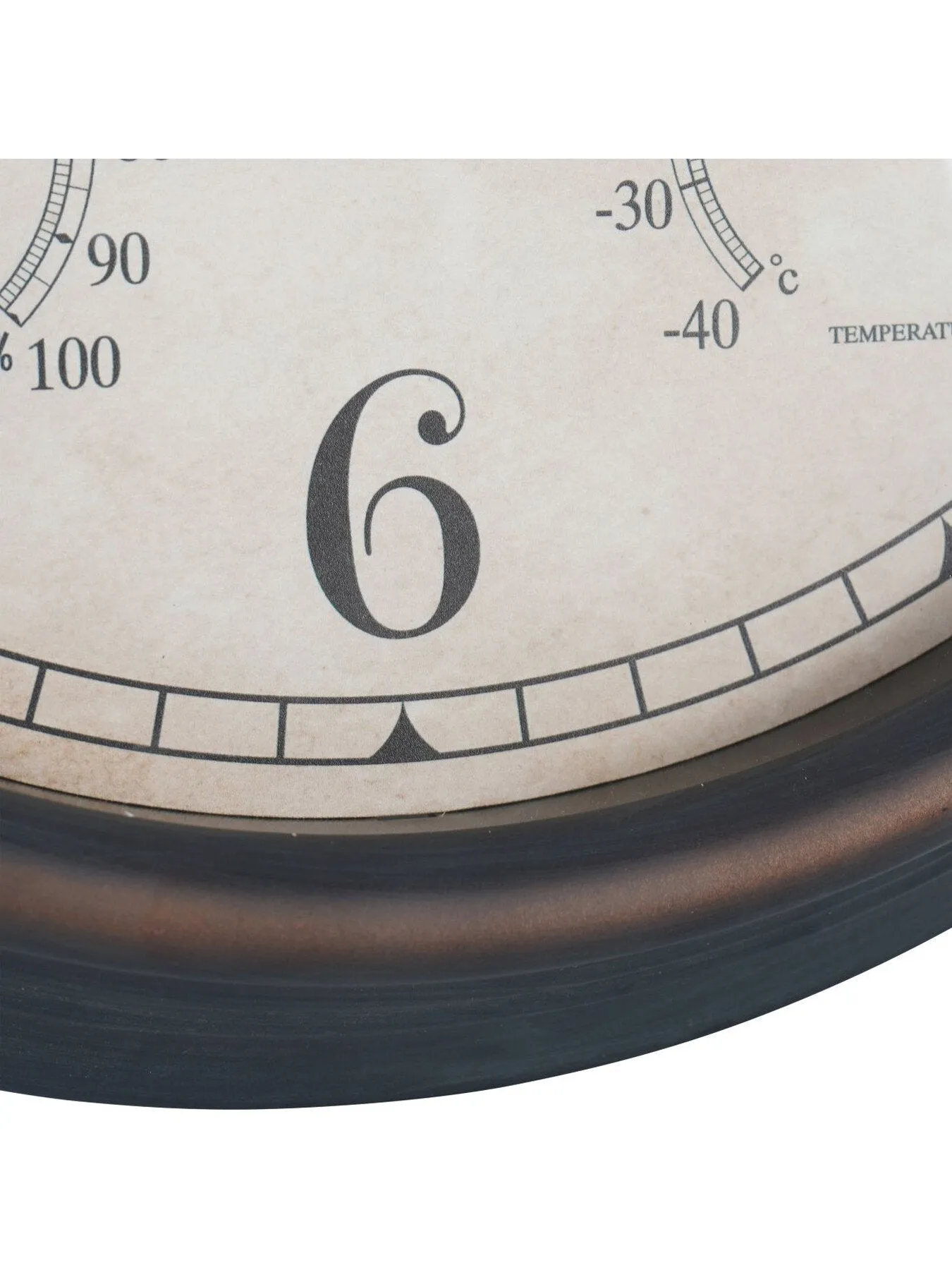 Outdoor Clock with Temperature - Antique Brown, Metal