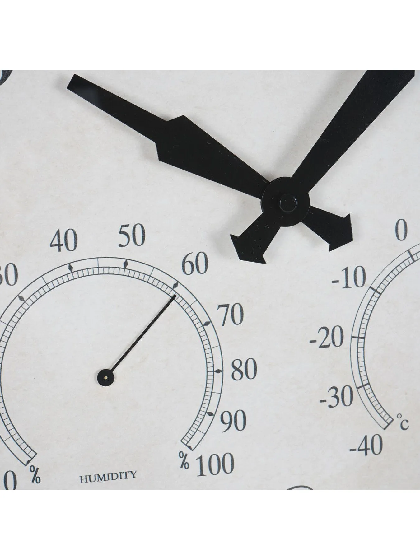 Outdoor Wall Clock with Weather Display - Black