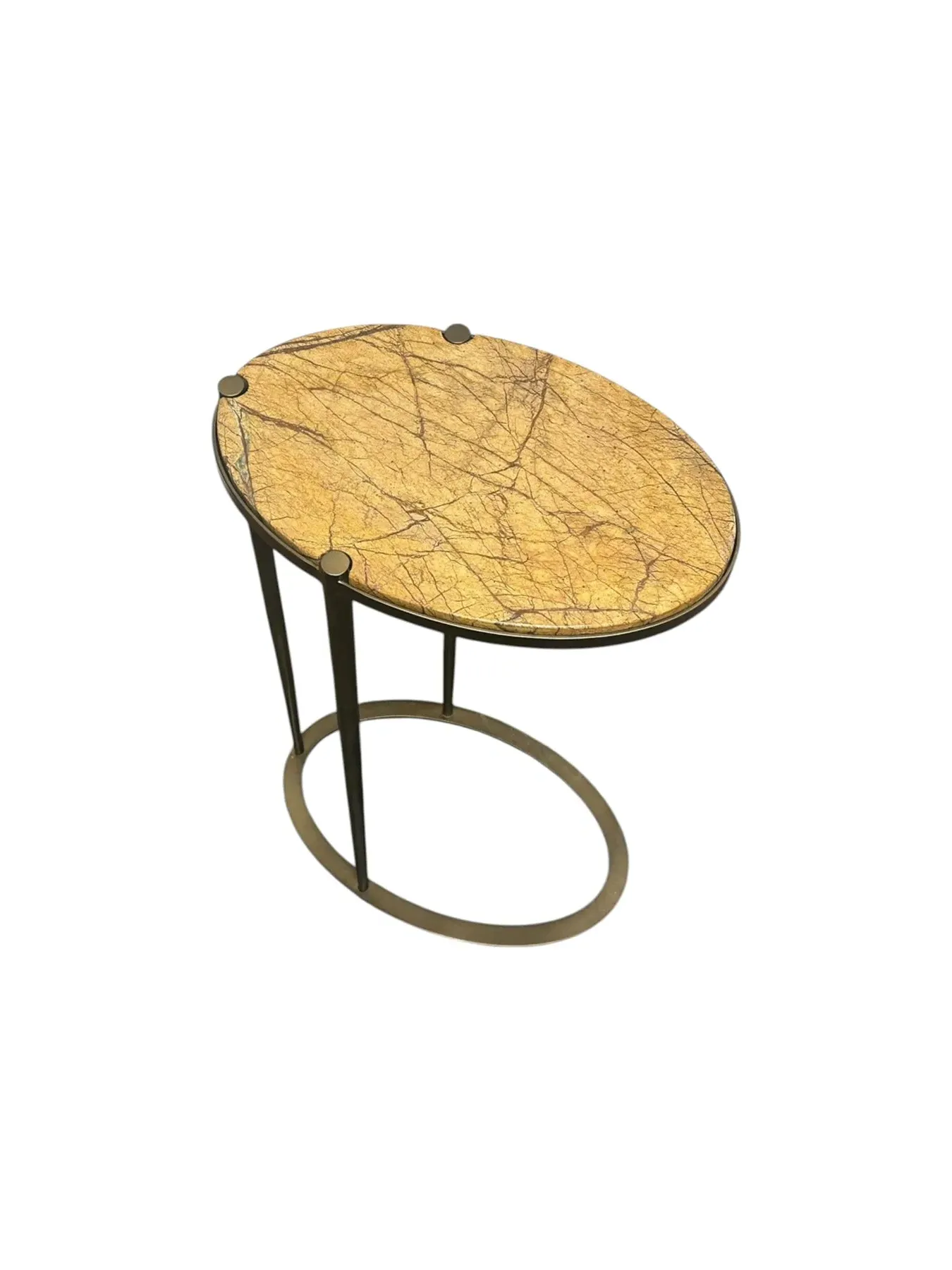 Oval Accent Table - Forest Brown, Marble