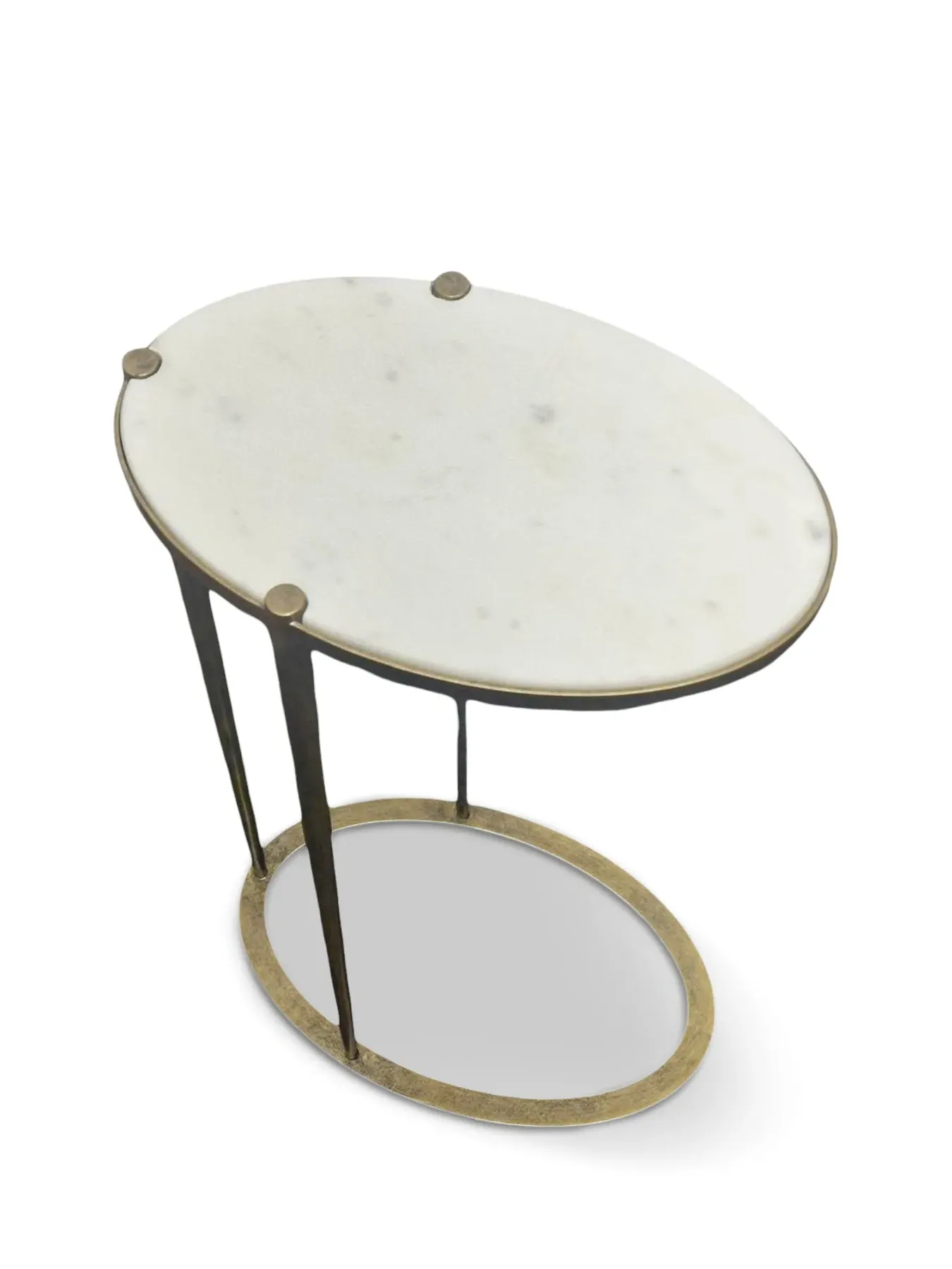 Oval Accent Table - White, Banswara Marble image