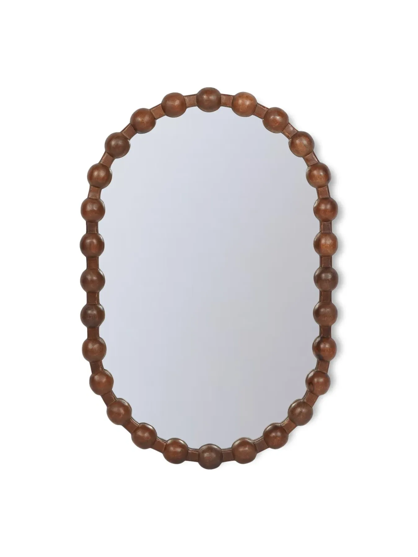 Oval Carved Mirror - Brown, Wood image