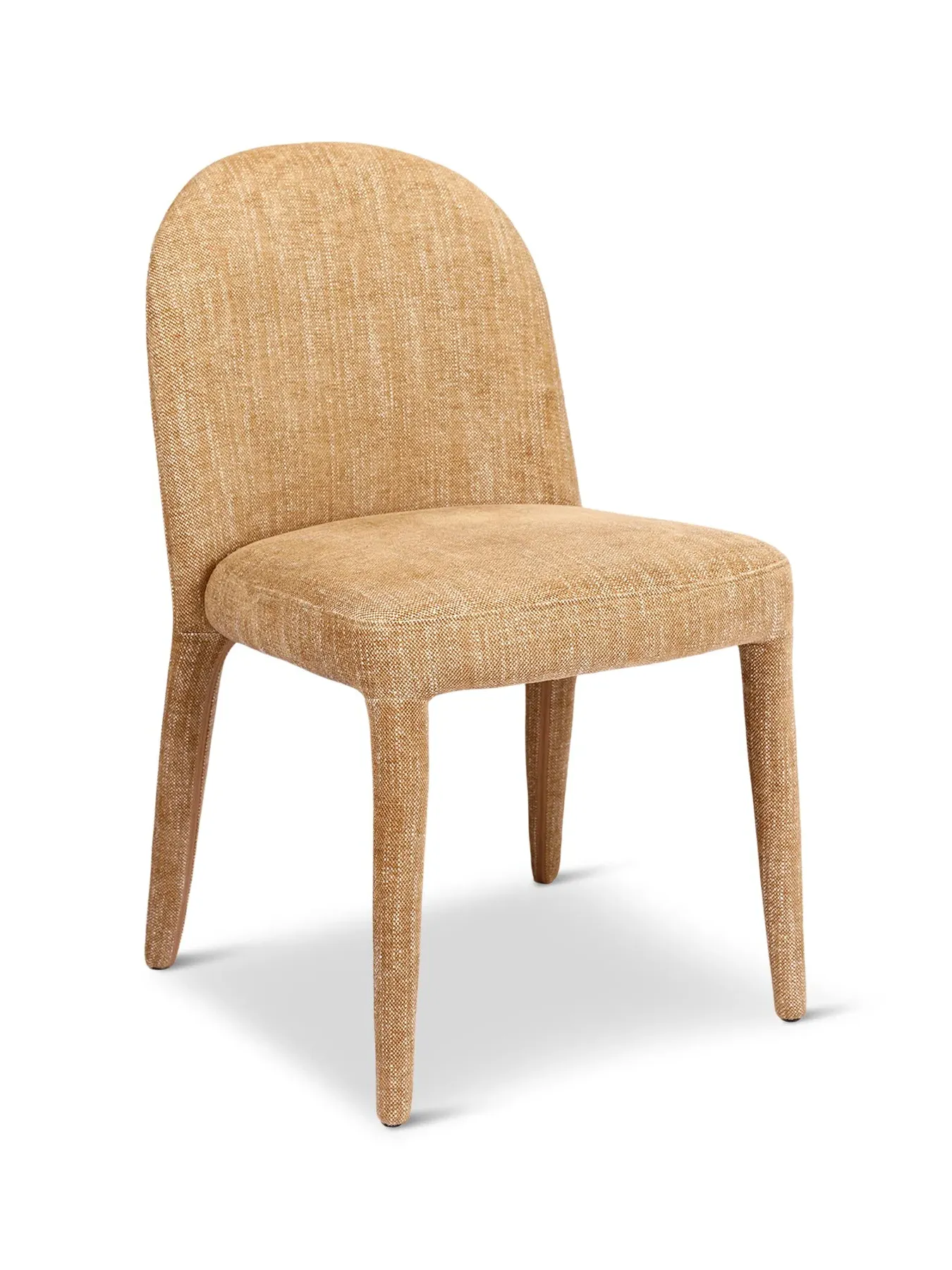 Pair Upholstered Dining Chairs - Beige, Fabric image