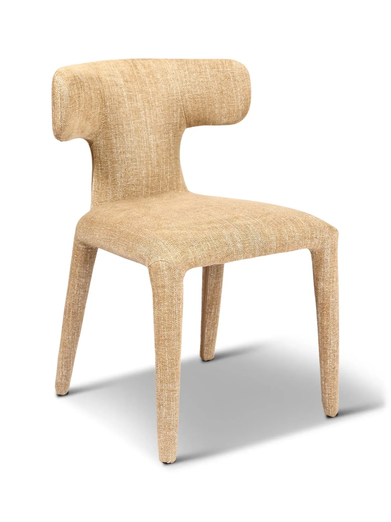Pair Upholstered Dining Chairs - Beige image