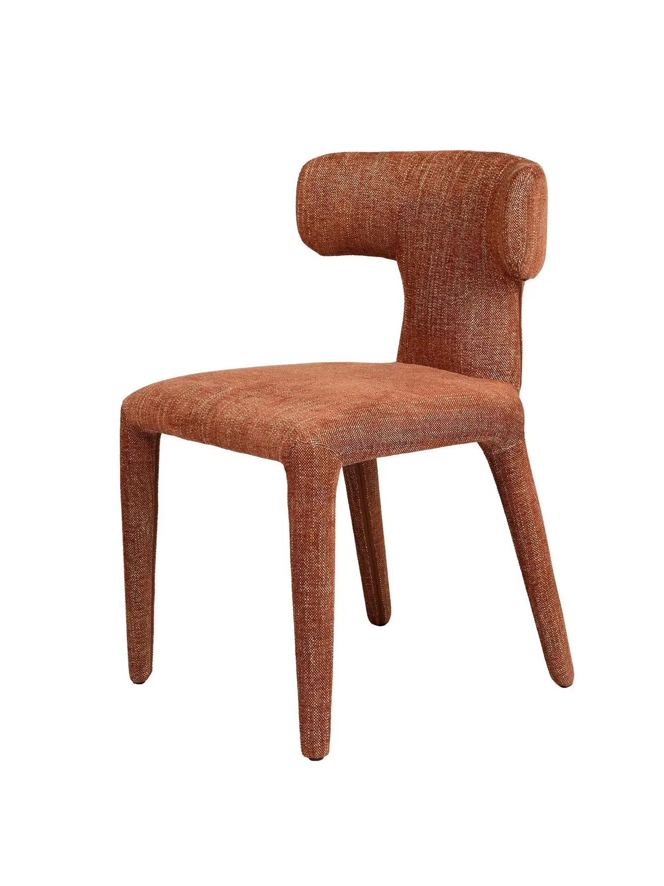 Pair Upholstered Dining Chairs - Brown, Fabric