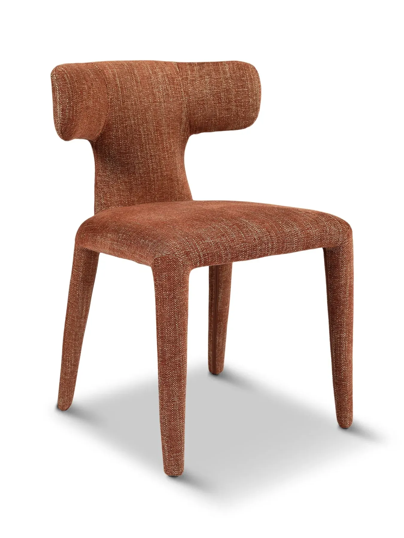 Pair Upholstered Dining Chairs - Brown, Fabric image