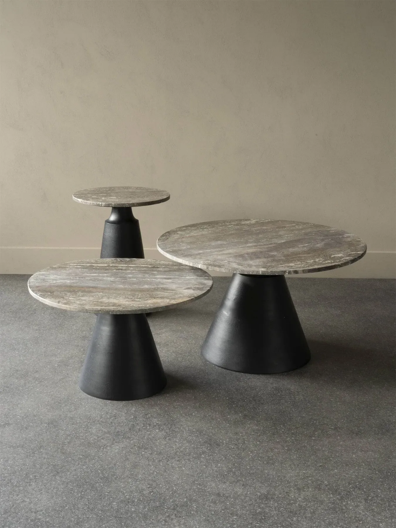 Rectangular Coffee Table - Grey, Travertine