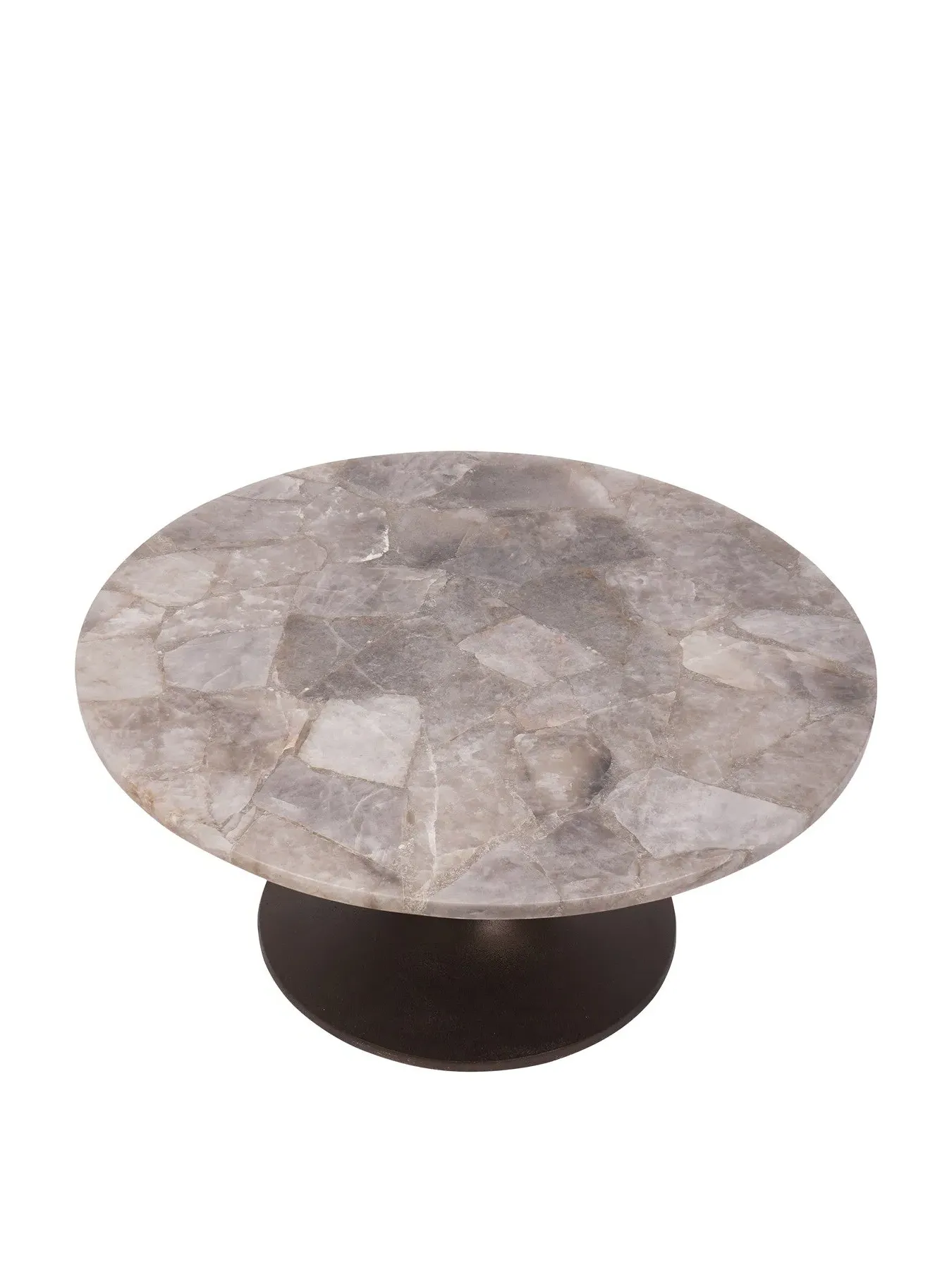 Round Coffee Table - Grey, Smokey Quartz