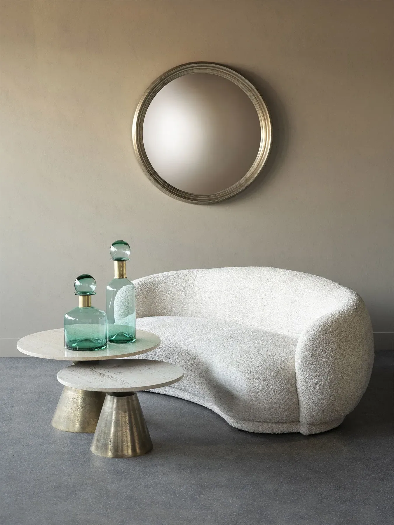 Round Convex Mirror - Country Silver