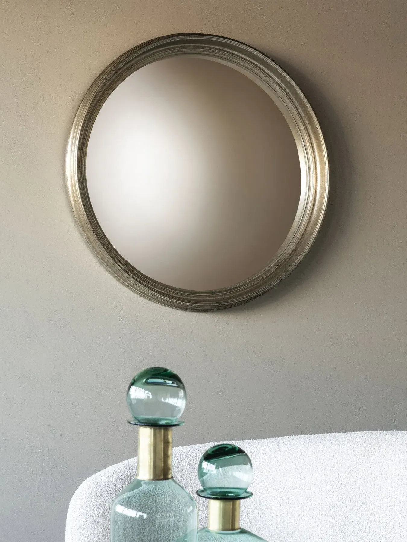 Round Convex Mirror - Country Silver