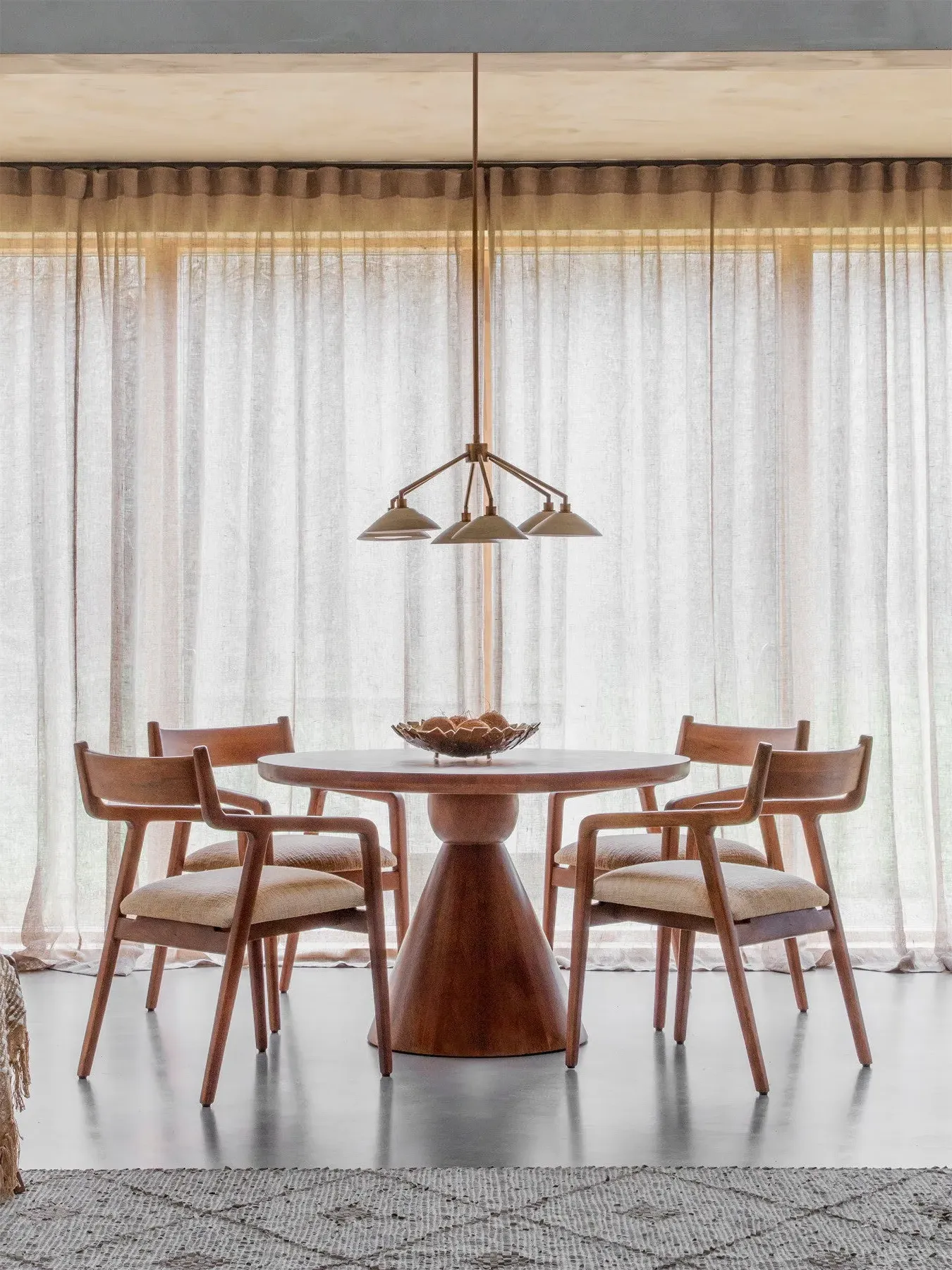Round Dining Table - Brown, Wood