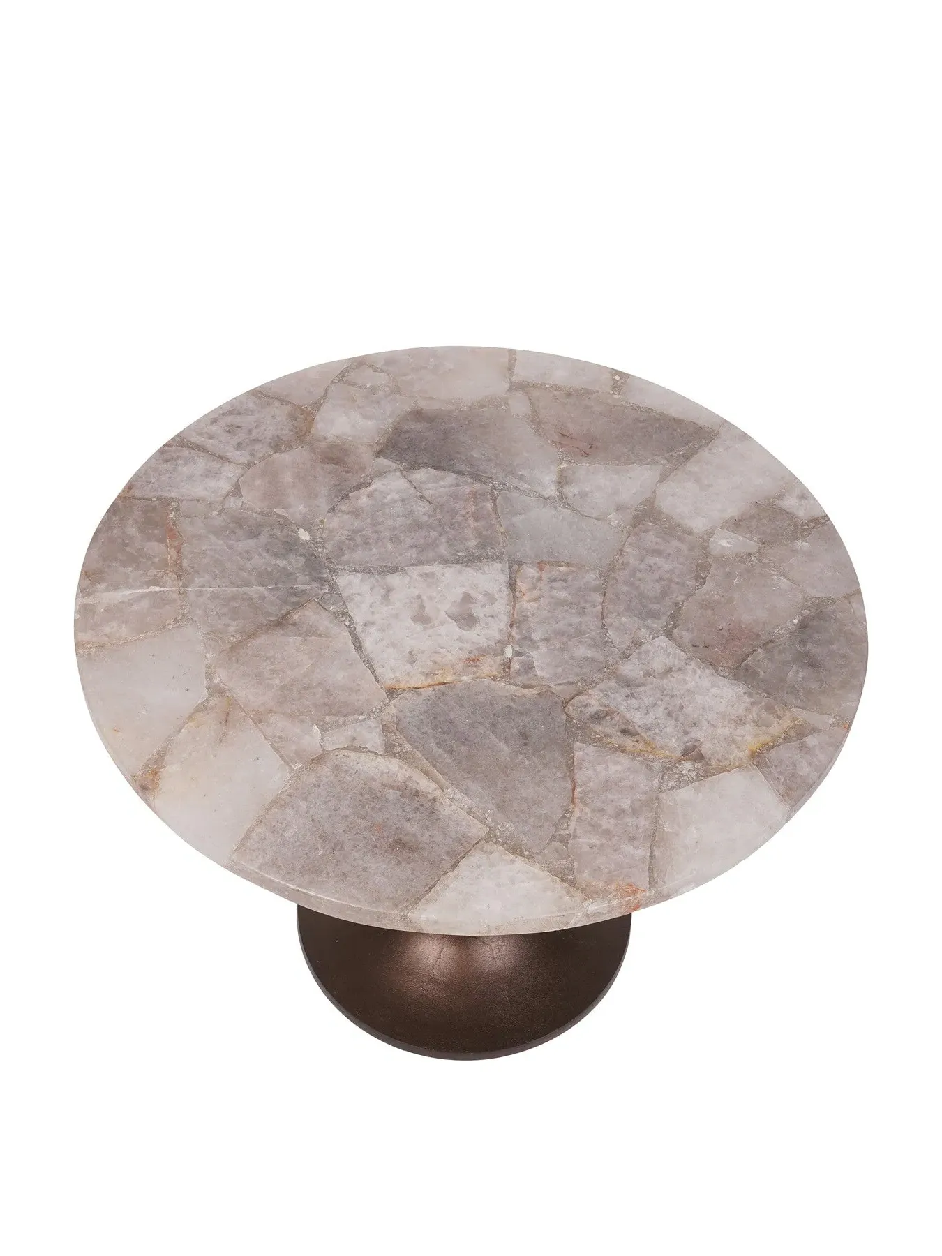 Round Side Table - Grey, Smokey Quartz