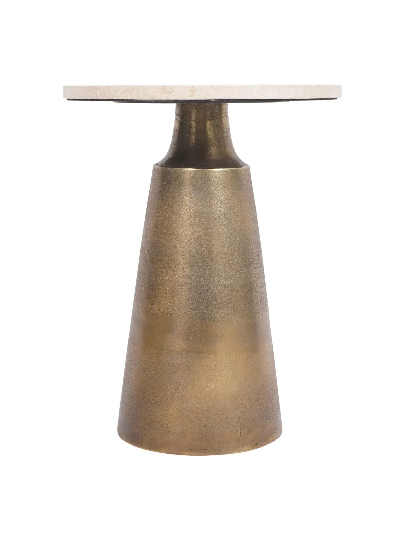 Round Side Table - Peach, Travertine