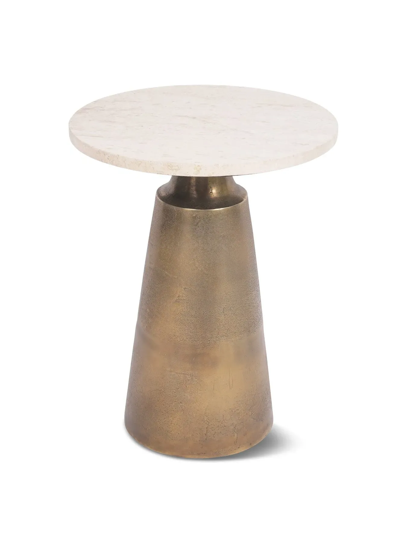Round Side Table - Peach, Travertine image