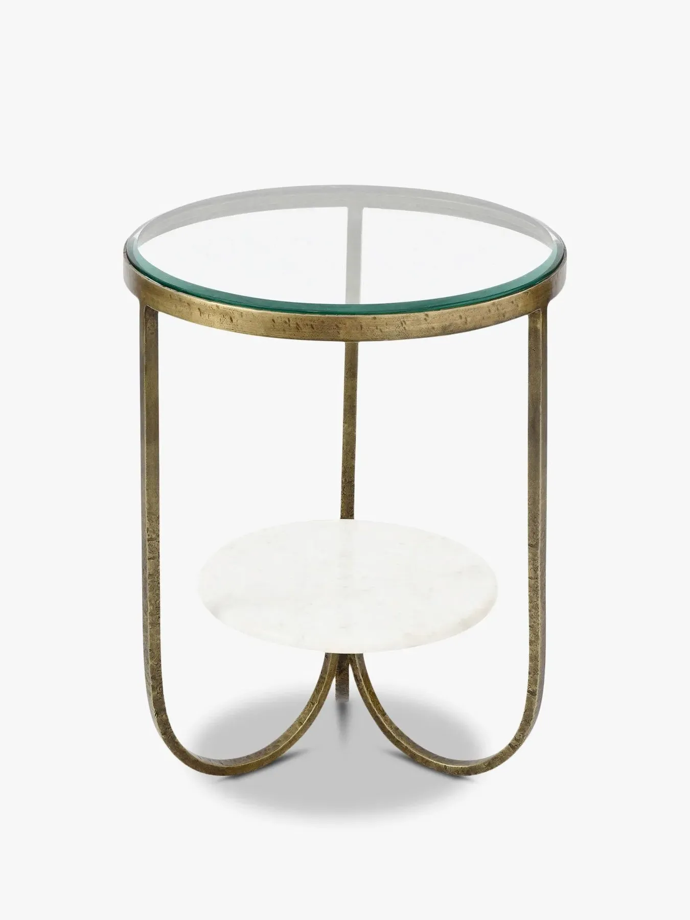 Round Side Table with Marble Top - Gold, Iron image