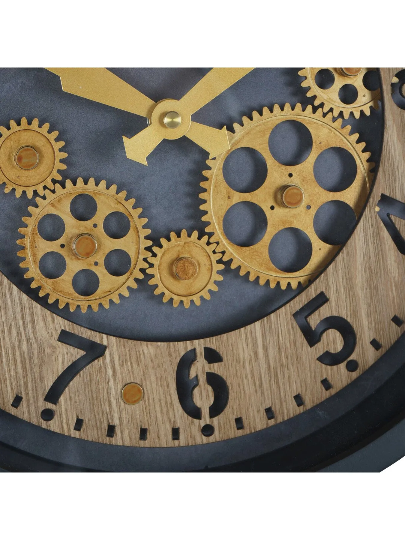 Round Wall Clock with Mini Dials - Black